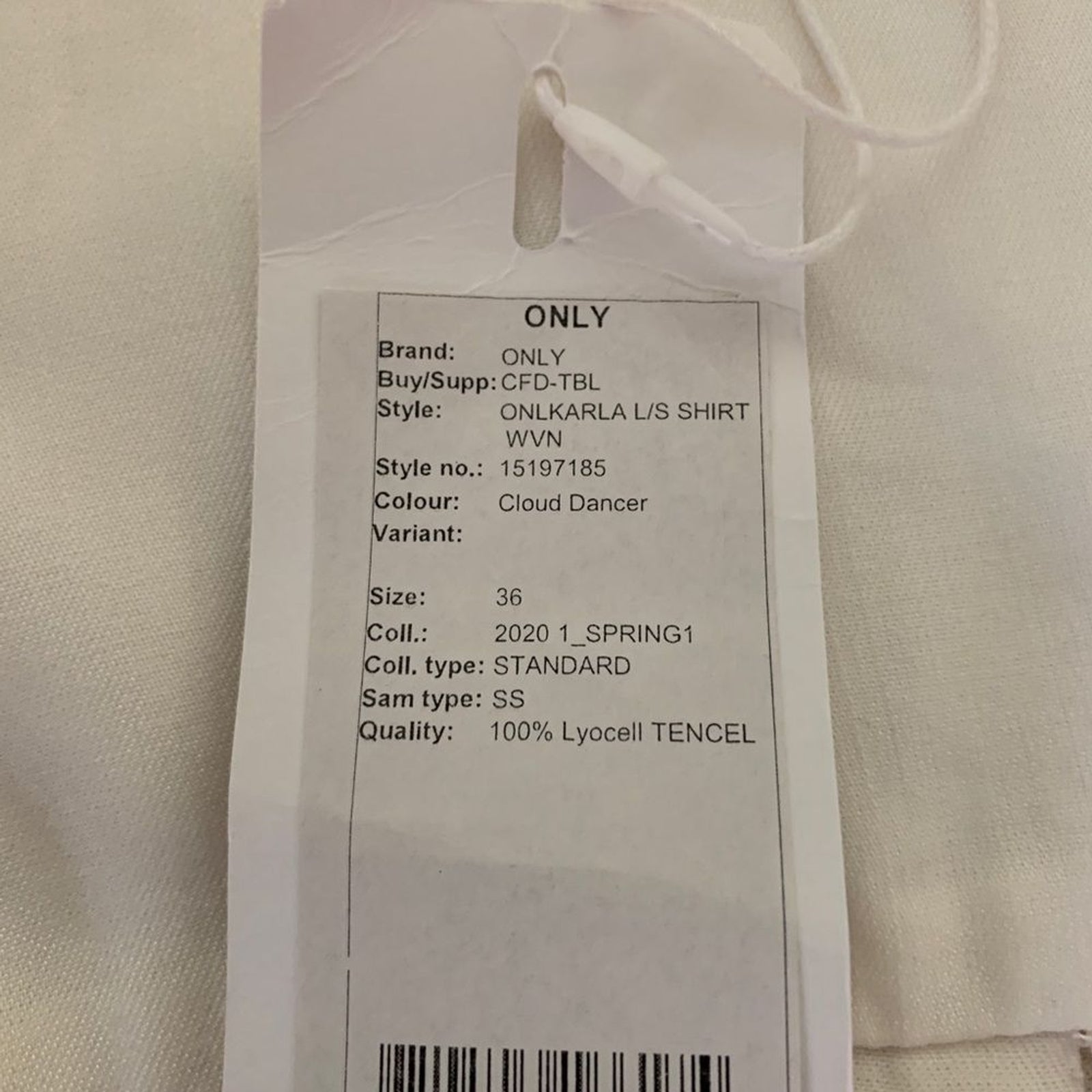 ONLY Cloud Dancer Cream Long Sleeve Top, Sz 36 Medium4