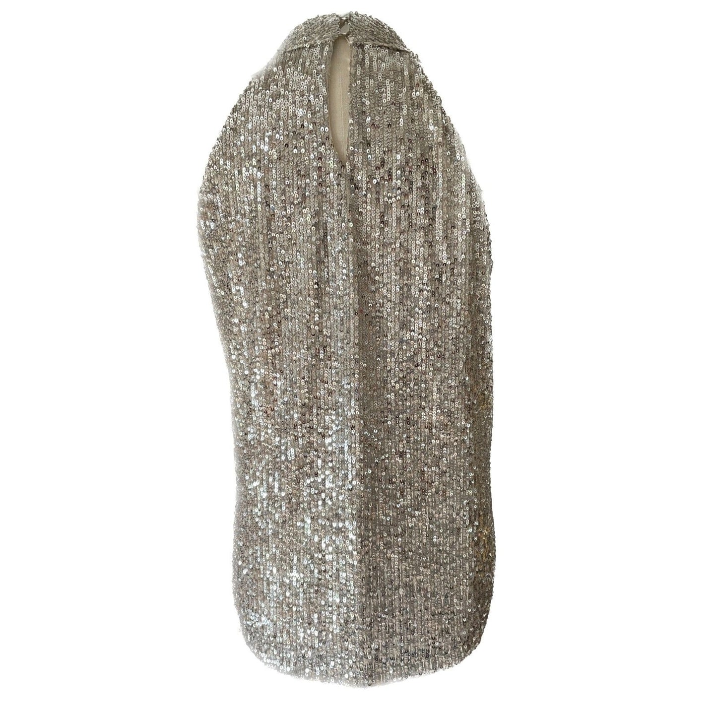 CABLE & GAUGE New Cream Sequin Sleeveless Turtleneck Halter Top, Size Small2
