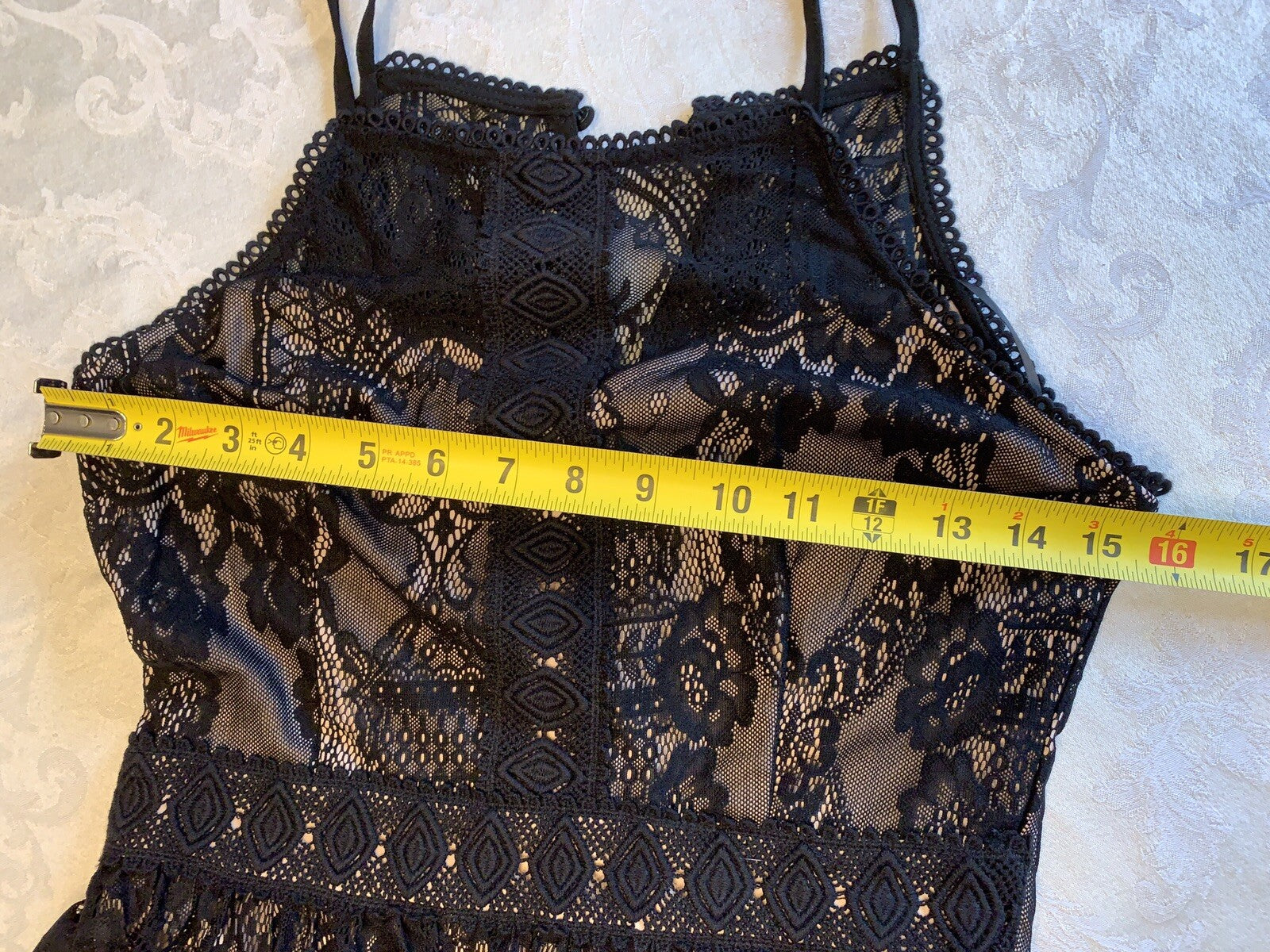 FRANCESCA’S Black Lace dress with overlay lining9