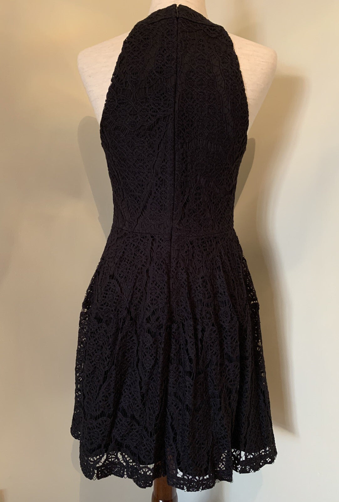  MASSIMO'S Little Black Lace Halter Dress, Size S4
