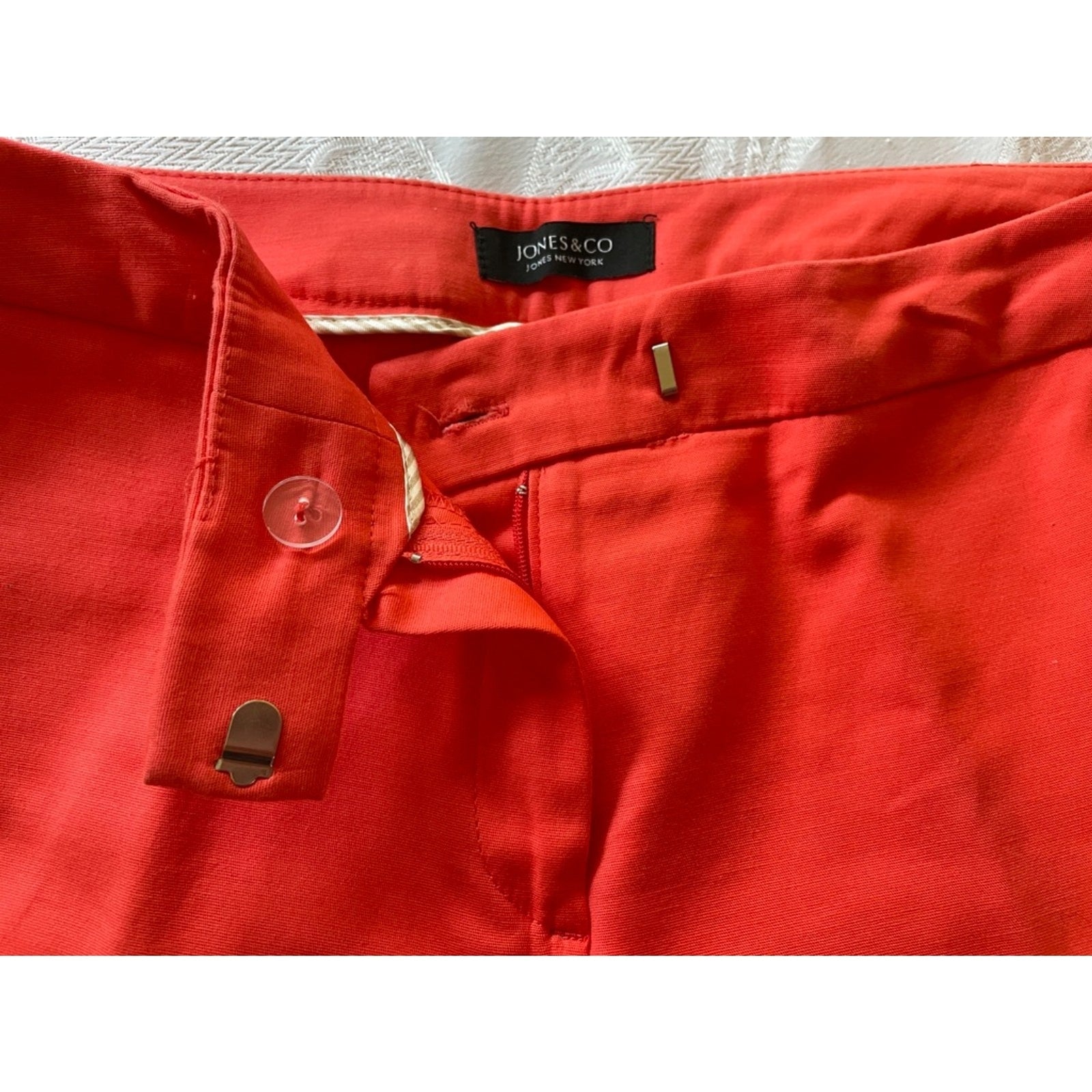JONES NEW YORK JONES & CO Straight Leg Red Cotton Pants, Size 41