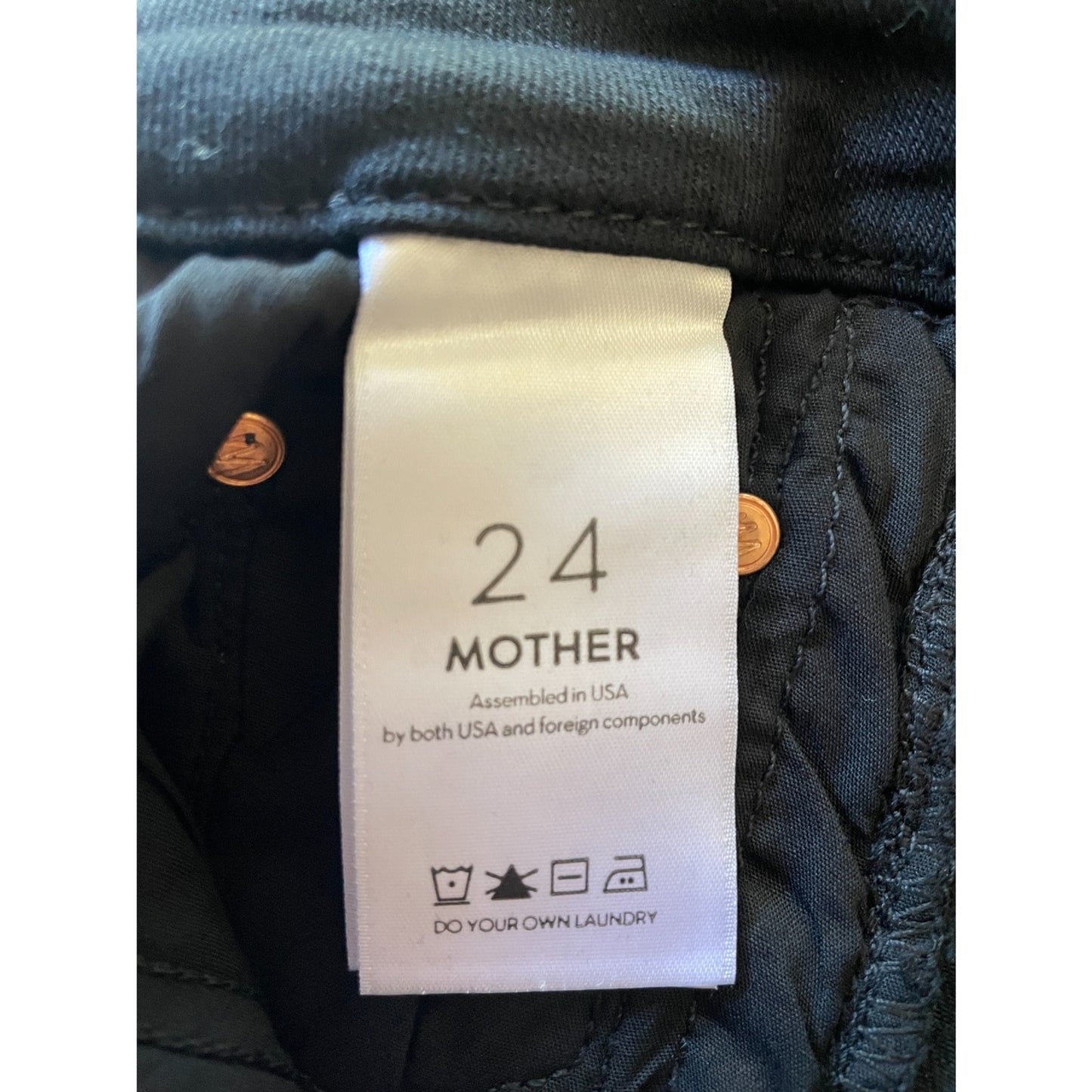 MOTHER New Black Guilty Flash Jeans with Tuxedo Sequin Beaded Stripe, Size 246