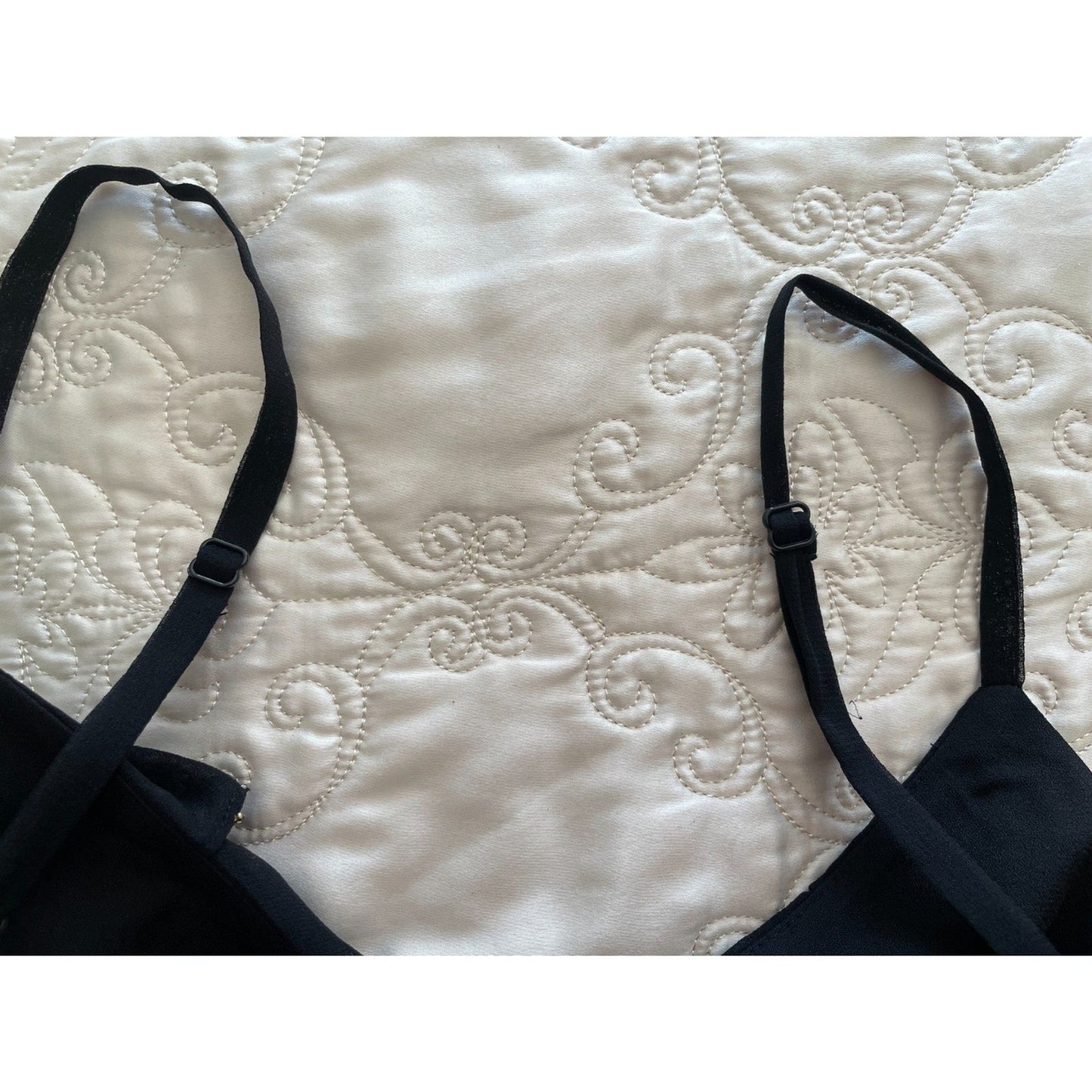 INC INTERNATIONAL CONCEPTS New 100% Silk Black Beaded Ruffle Camisole Tank, Sz 49
