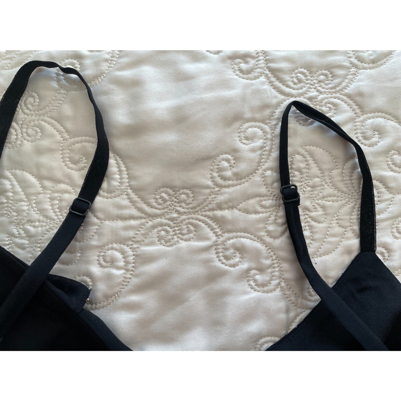 INC INTERNATIONAL CONCEPTS New 100% Silk Black Beaded Ruffle Camisole Tank, Sz 49
