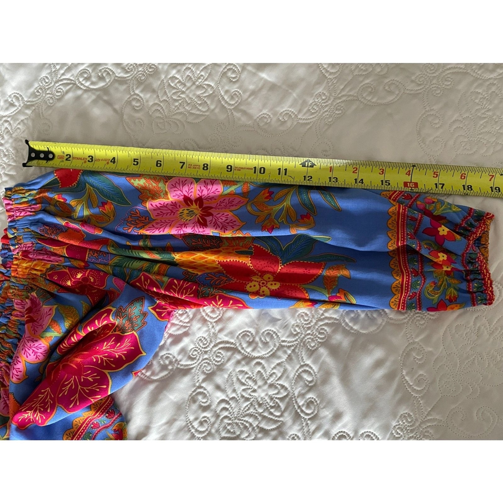 CYNTHIA ROWLEY Multi-Color Floral Off-Shoulder Long Balloon Sleeve Top, Size S 15