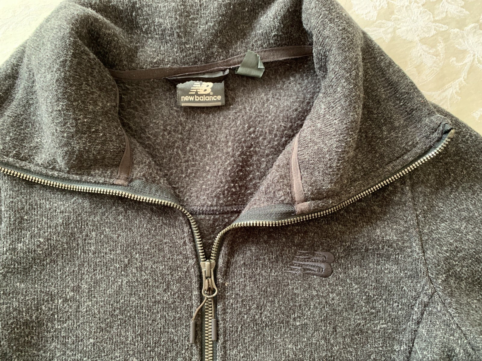 NEW BALANCE Women's Sweater Fleece Full Zip Gray Jacket, Medium3