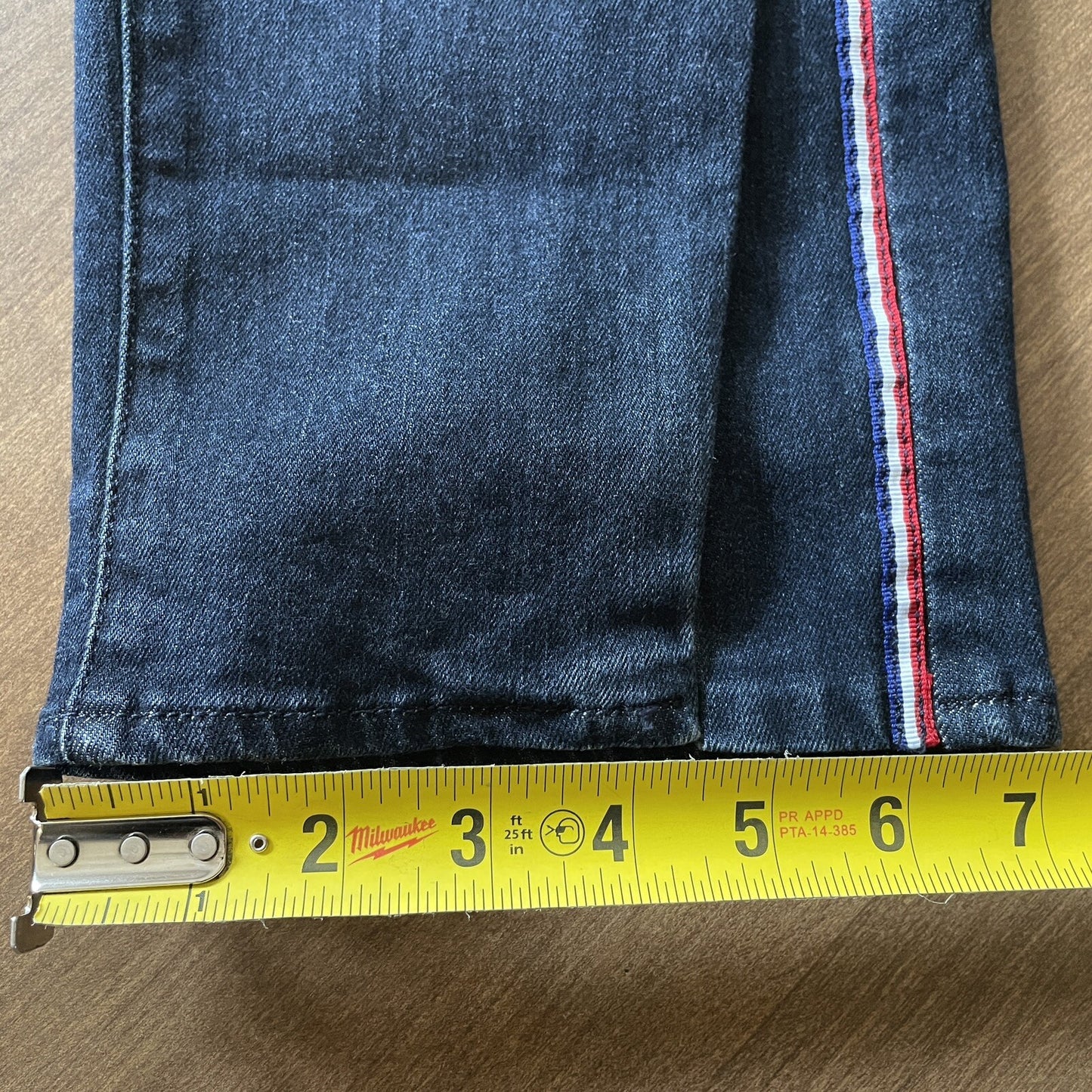 PARKER SMITH New Peek-a-Boo Red, White, Blue Stripe, Dark Blue Jeans, Size 2918