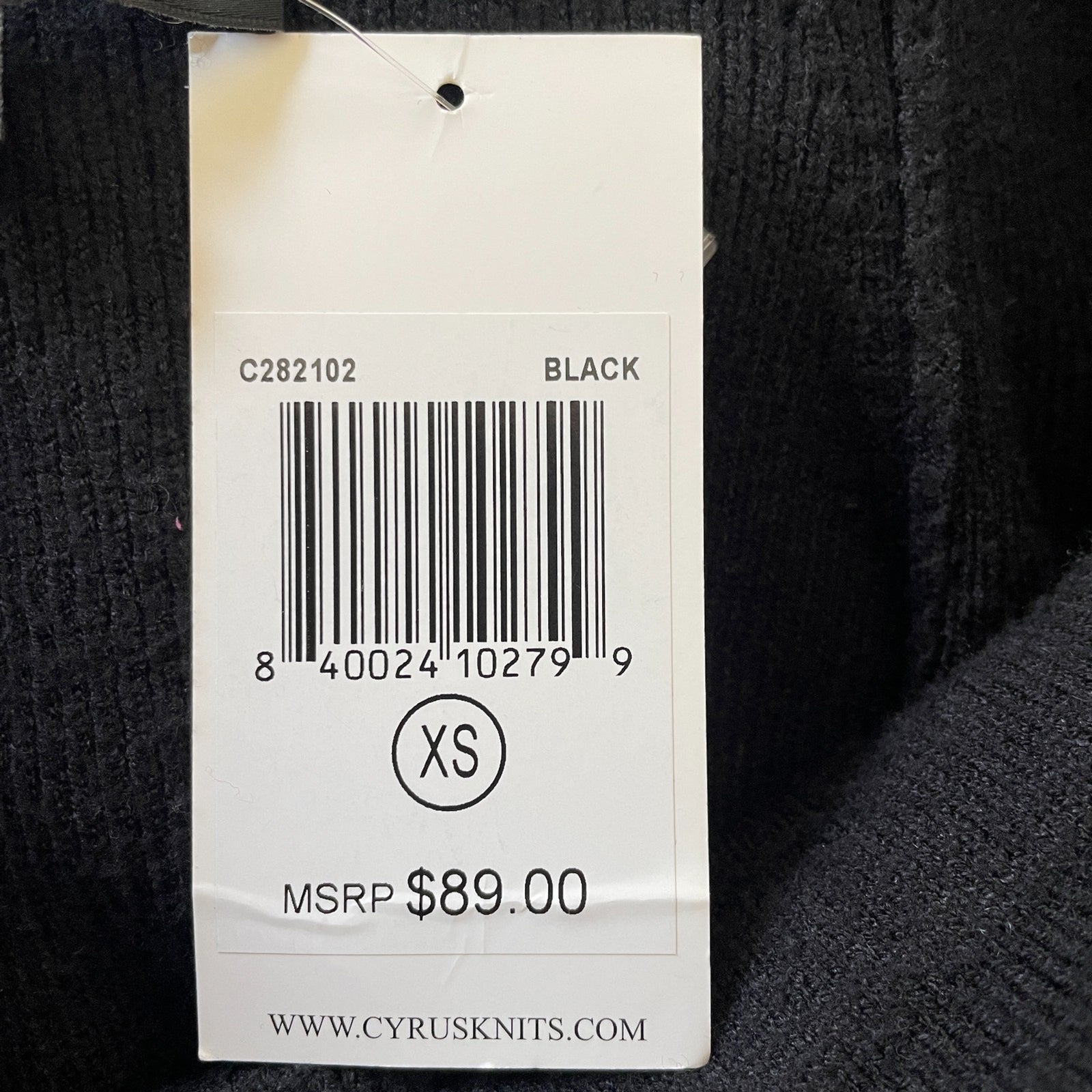 CYRUS New Off the Shoulder Black with White Trim Sweater, Size XS7