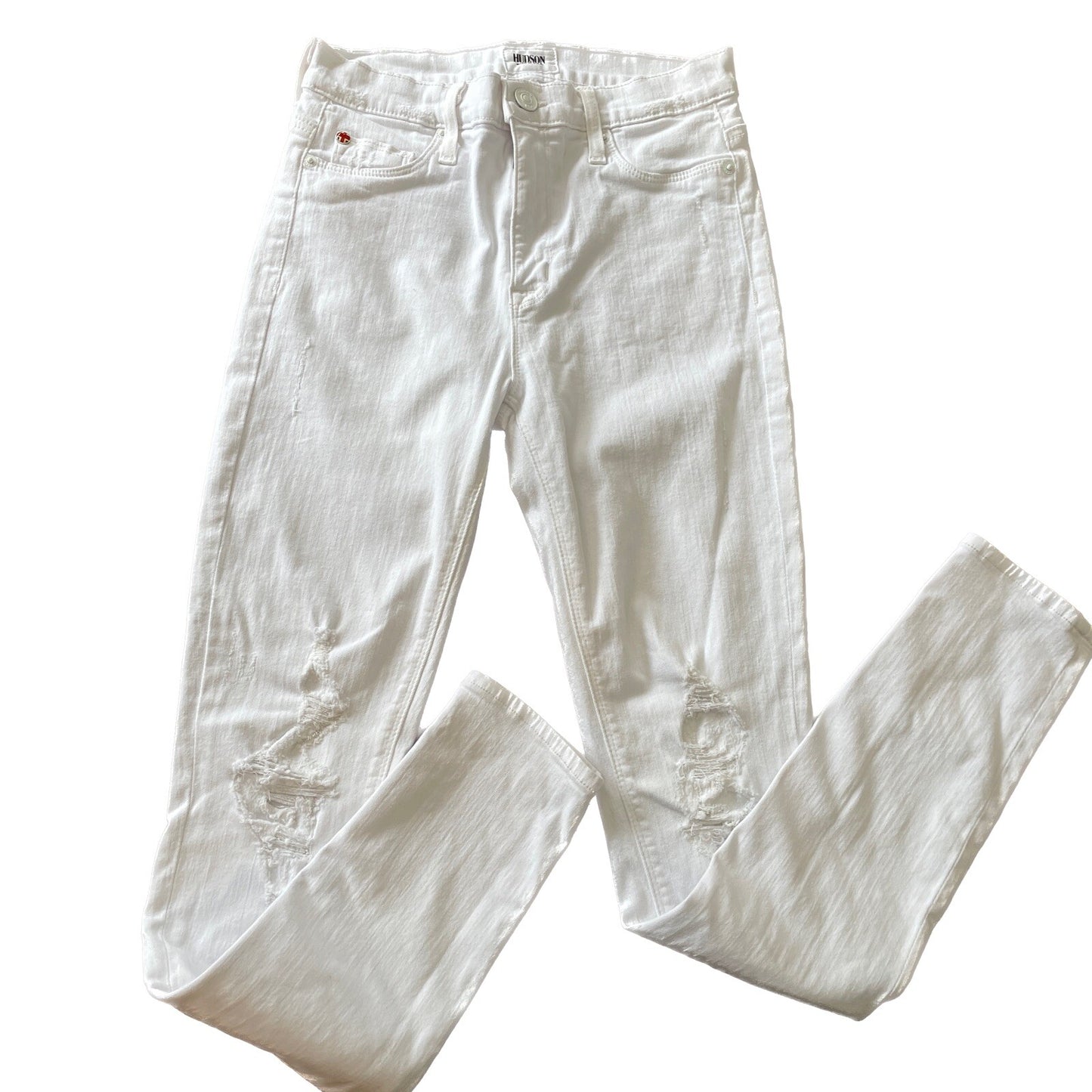 HUDSON Women's Barbara High Waist White Super Skinny Jeans, Size 261
