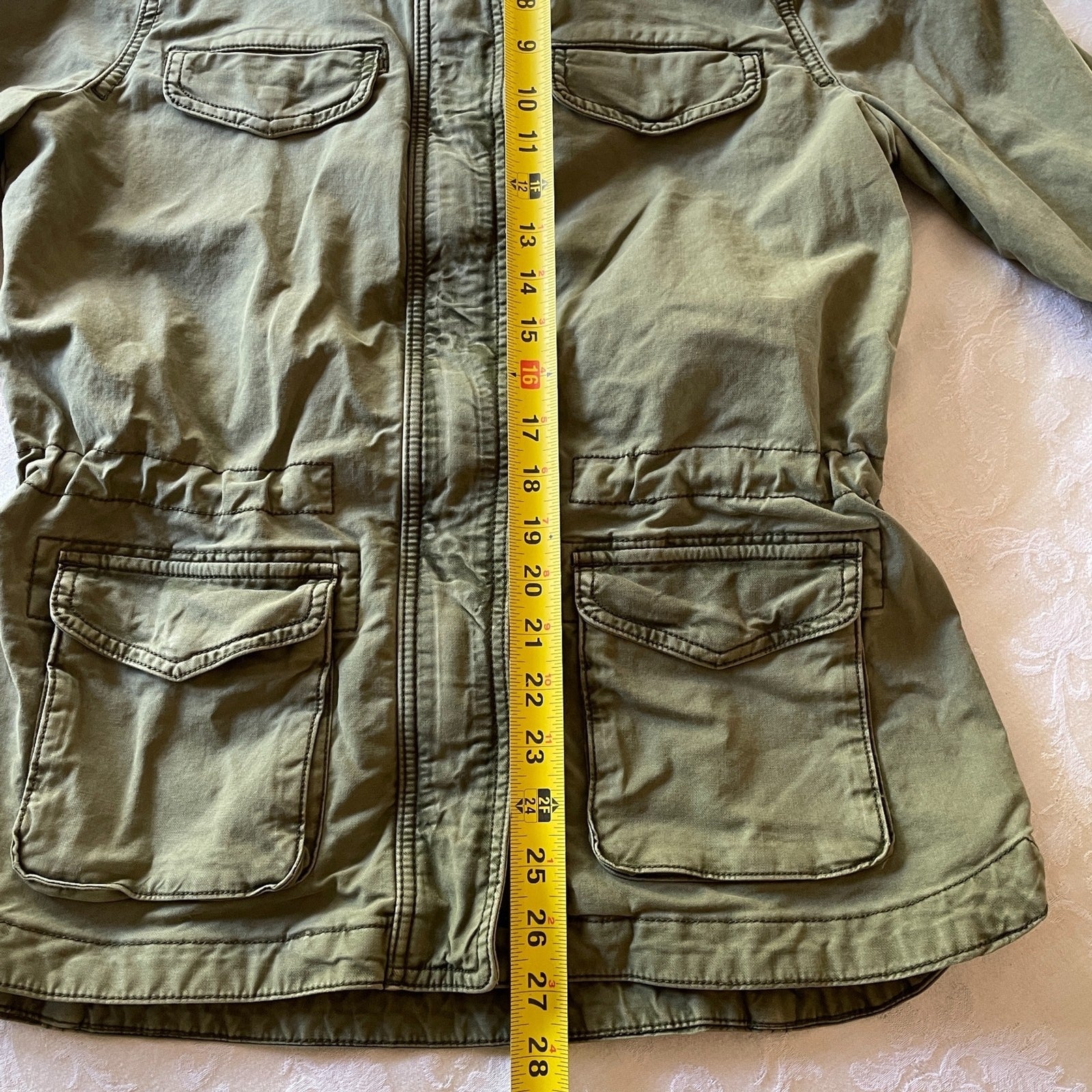 LUCKY BRAND Women's Olive Green Military Utility Jacket, Size S10