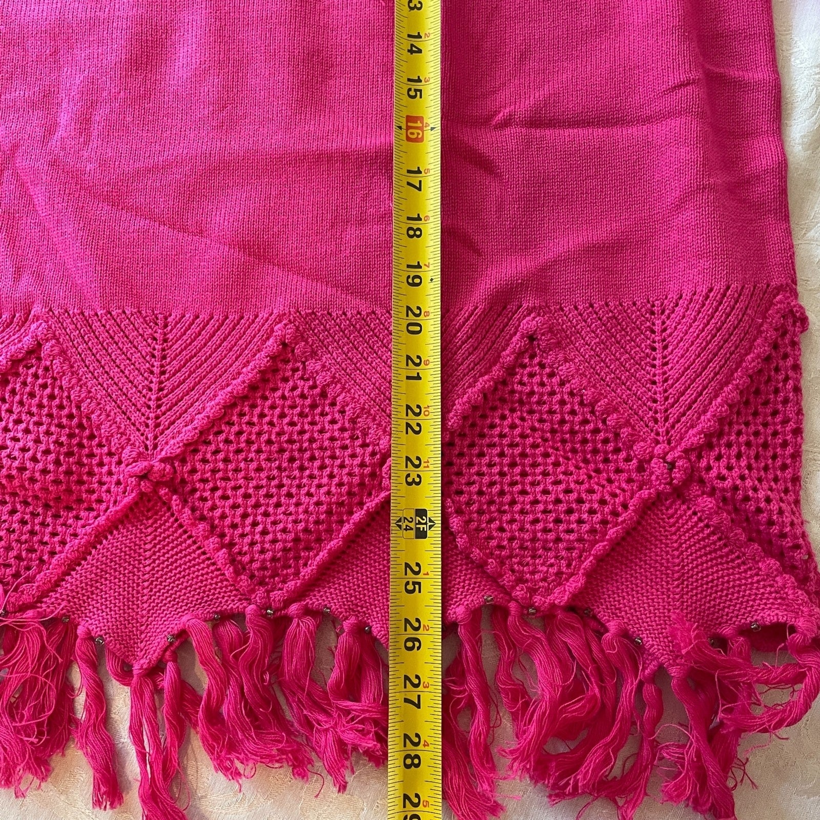 ANTTHONY MARK HANKINS ORIGINAL New % Cotton Crochet Fuchsia Sweater, Size 3X10