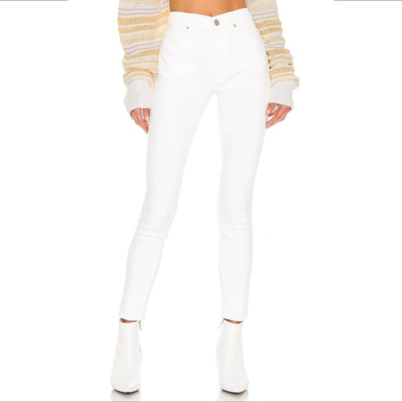 HUDSON Women's Barbara High Waist White Super Skinny Jeans, Size 260
