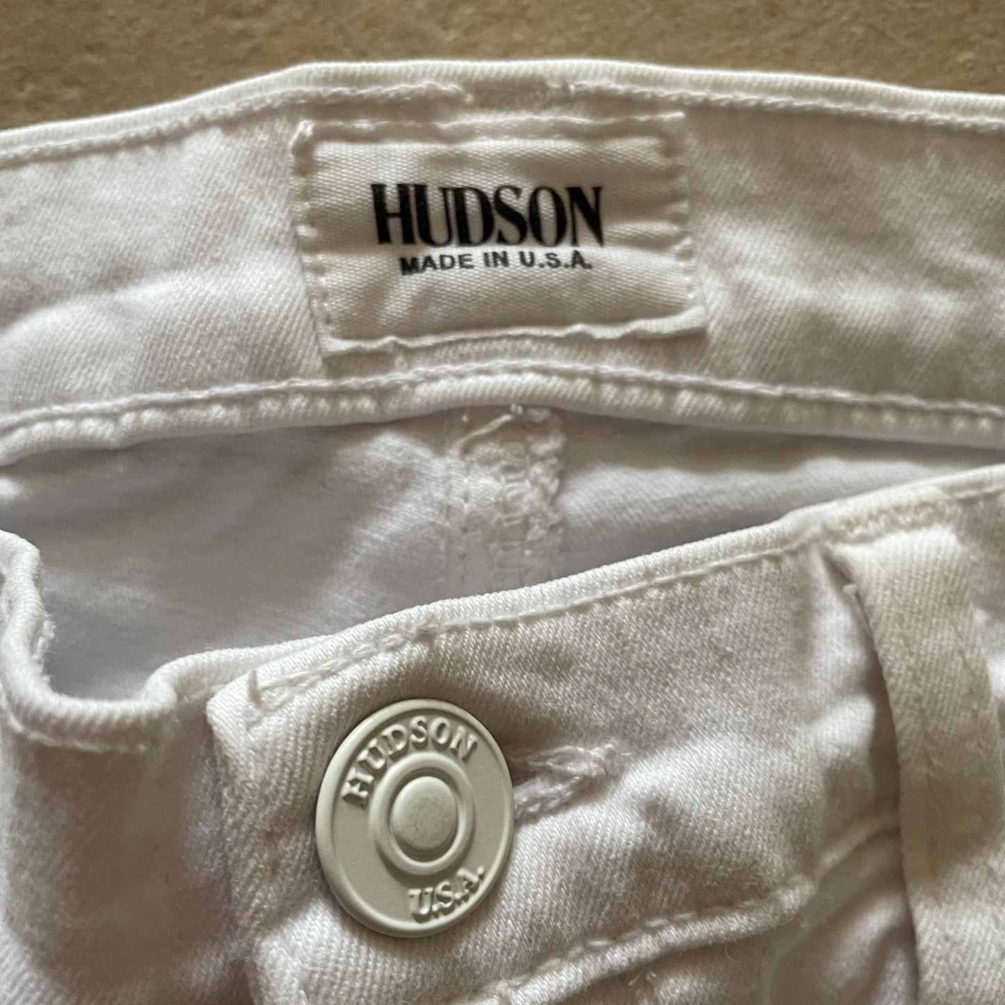 HUDSON Women's Barbara High Waist White Super Skinny Jeans, Size 263