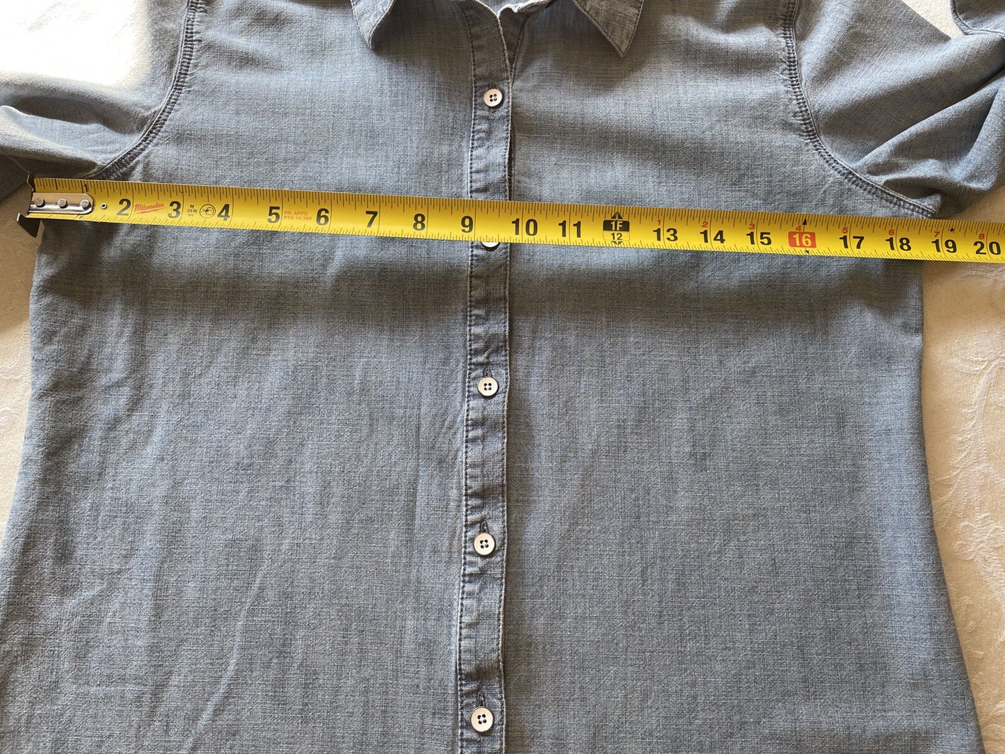 J. Jill Denim 100% Cotton Chambray Blue Button Down Shirt, XS8