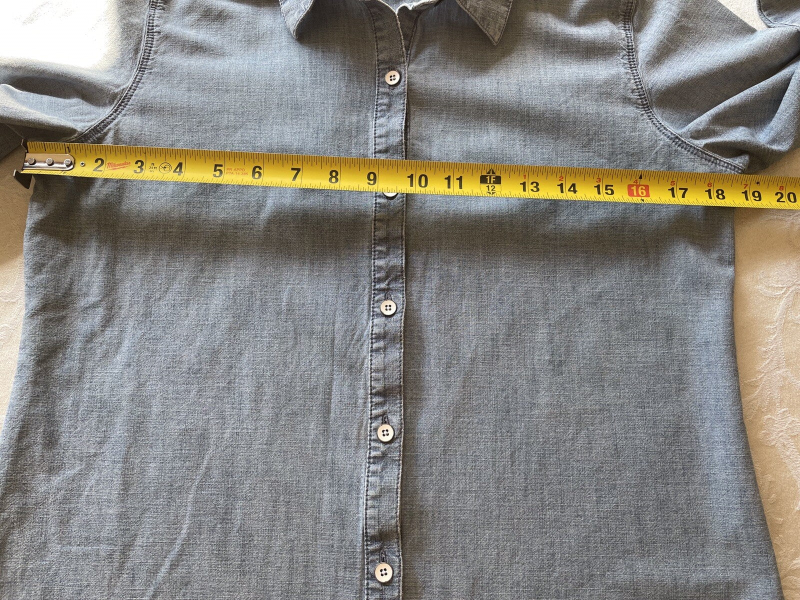 J. Jill Denim 100% Cotton Chambray Blue Button Down Shirt, XS8