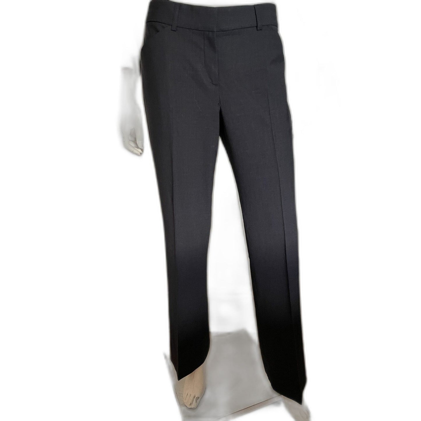 THEORY Black Wool Straight Leg Dress Pants0