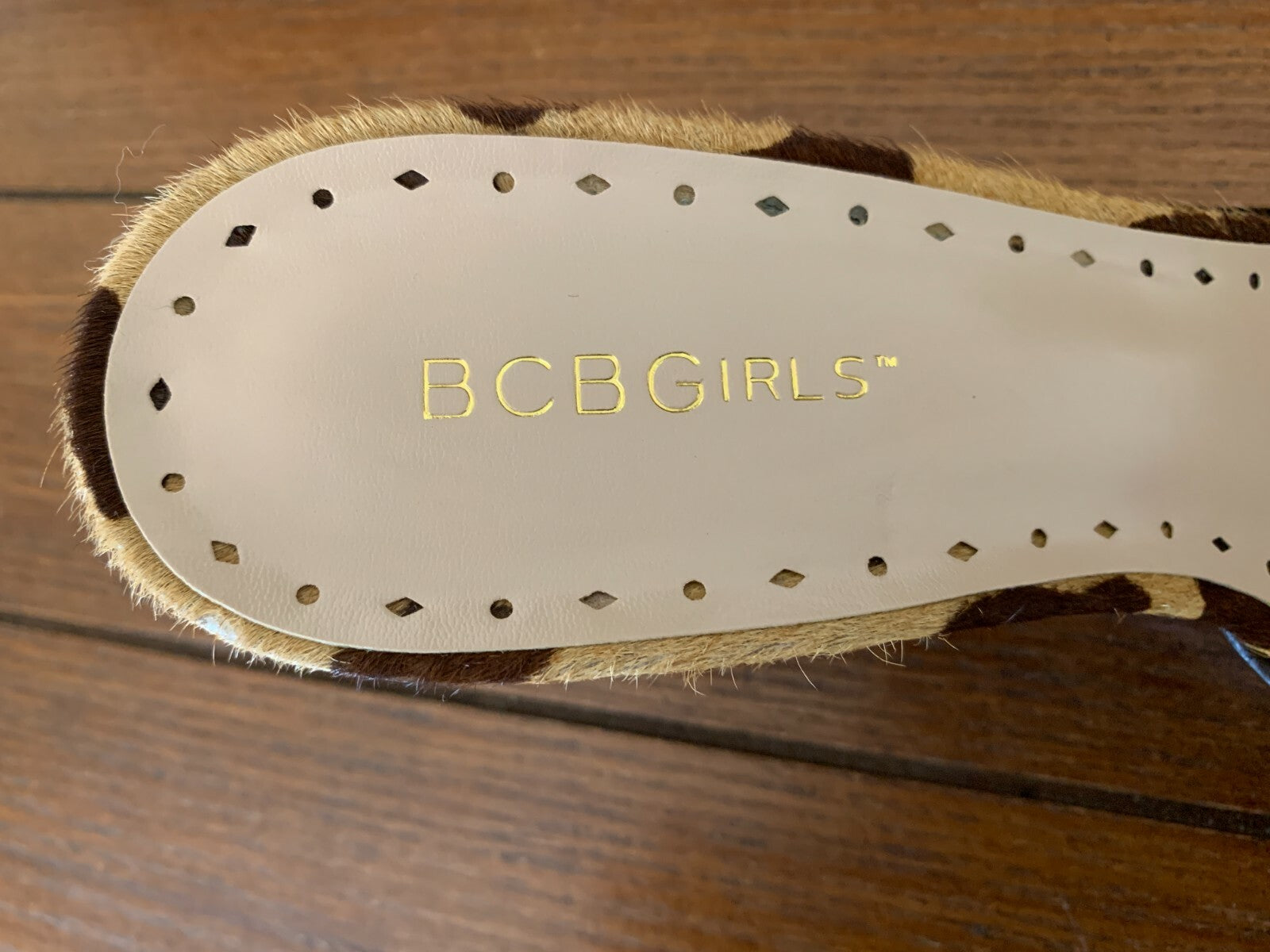 BCBGirls Mink-like Suede Leopard Mules, Size 9.55