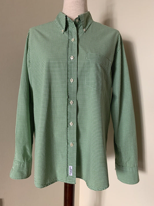 ABERCROMBIE & FITCH 100% Cotton Green/White Check Shirt0