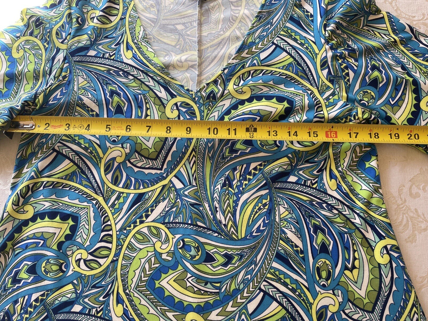 J VALDI Classy Paisley Beach Coverup, Size Small8