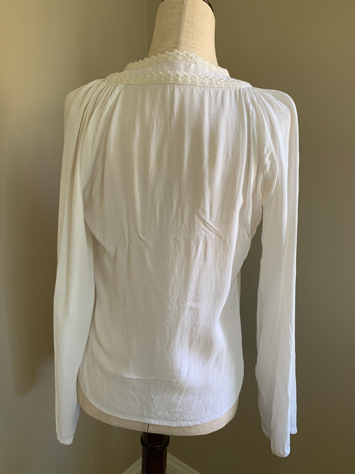 Pheasant Long Sleeve Cream Top Embroidered Trim2