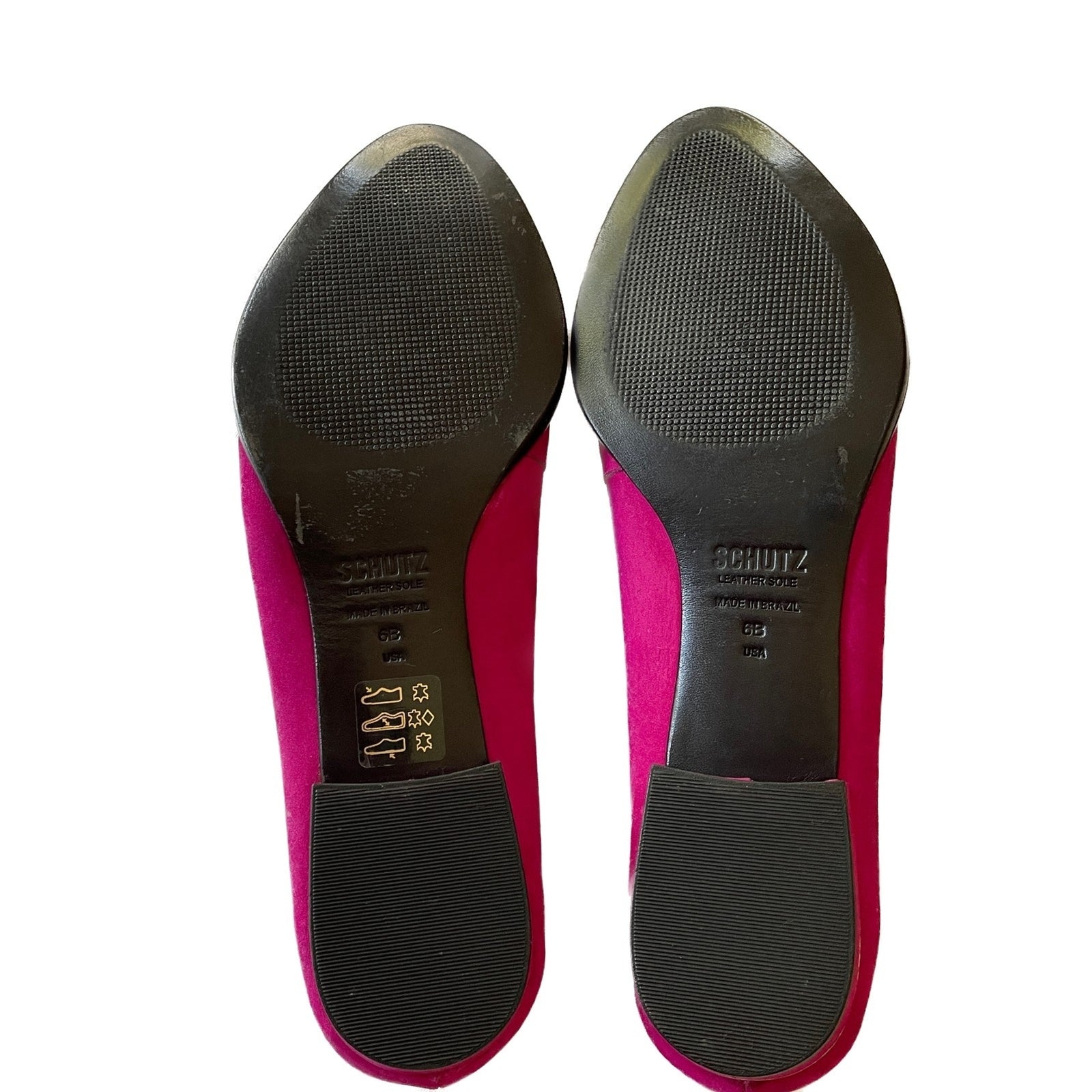 SCHUTZ New Fuchsia Suede Leather Loafers with Silver Pointed Toe, Size 66