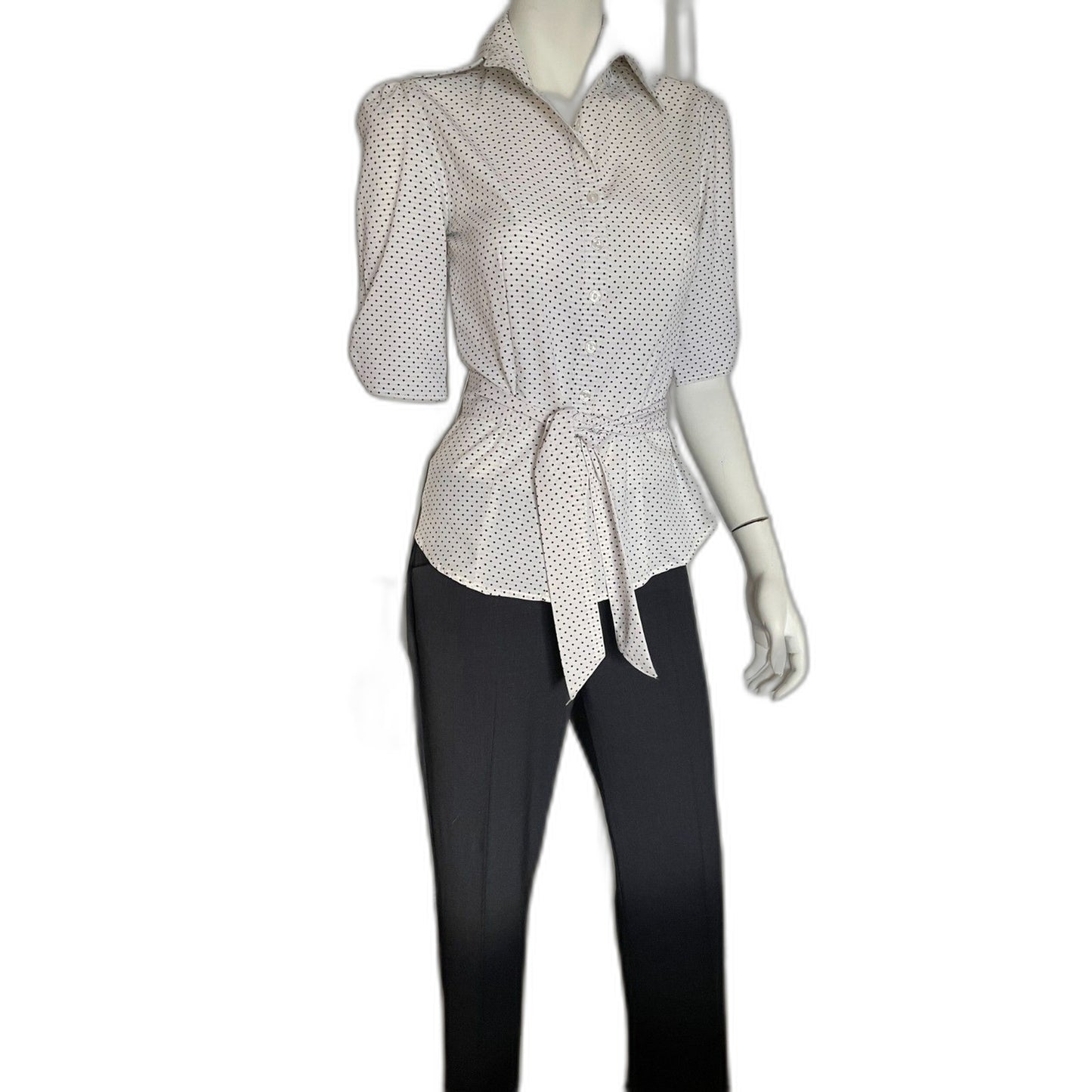 THEORY Black Wool Straight Leg Dress Pants1