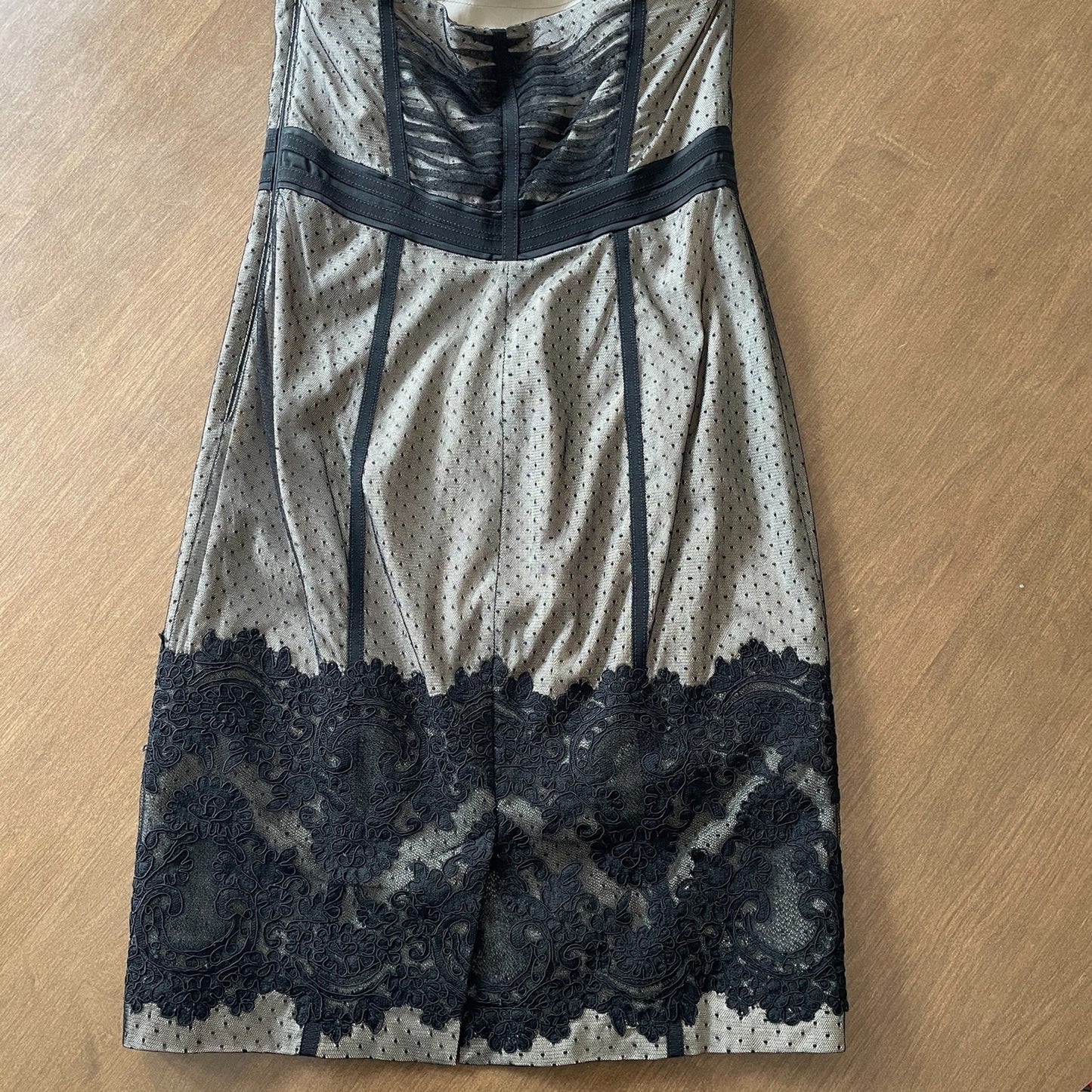 KAREN MILLEN New Black Lace Corset Halter Dress, Size 83