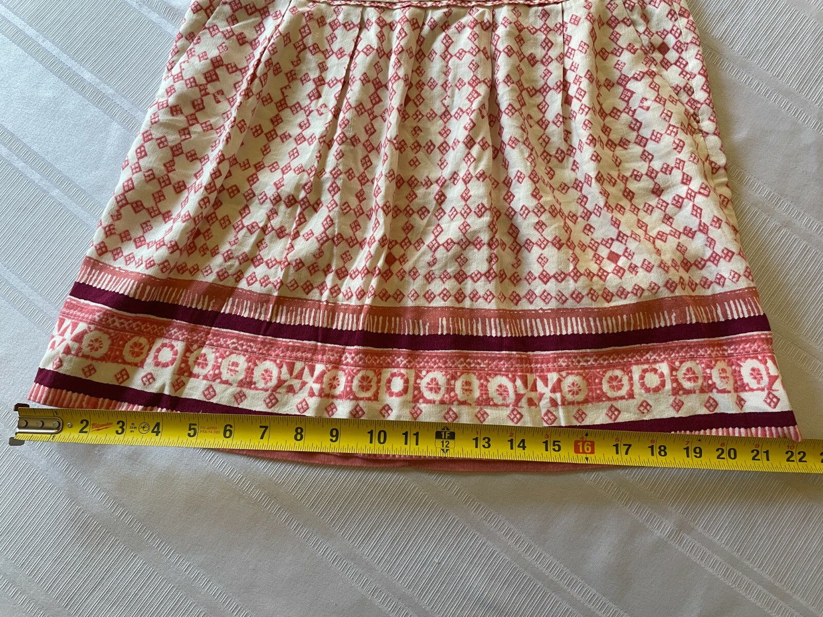 ANN TAYLOR Loft Linen and Rayon Aztec Boho Print Skirt, Size 05