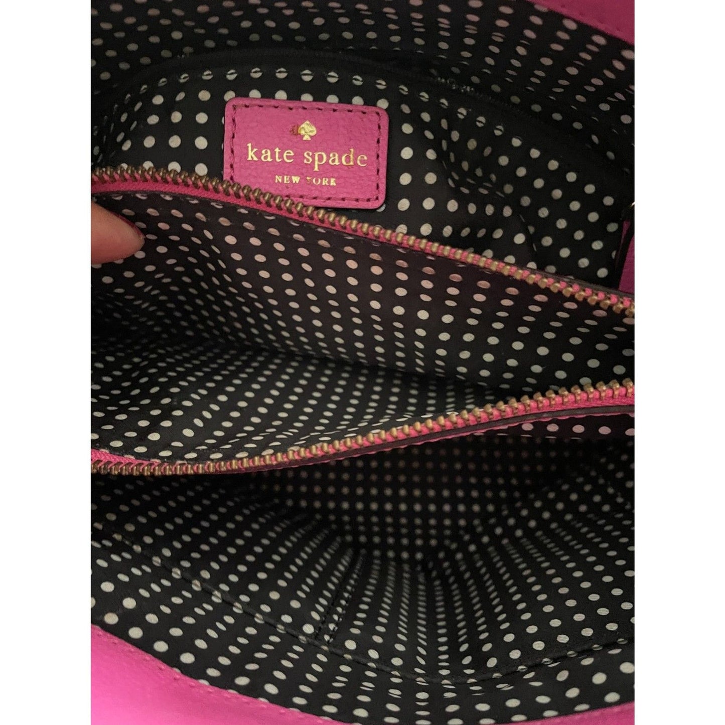 KATE SPADE New York Geniun Leather Pink Fuchsia Bow Satchel Handbag8