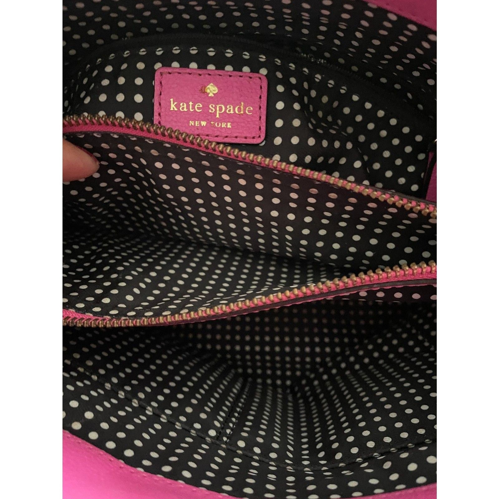KATE SPADE New York Geniun Leather Pink Fuchsia Bow Satchel Handbag8