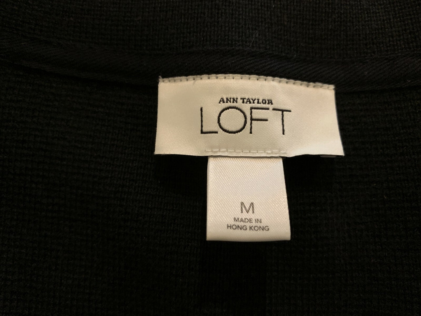 LOFT 100% Cotton Black Sweater, Size M1