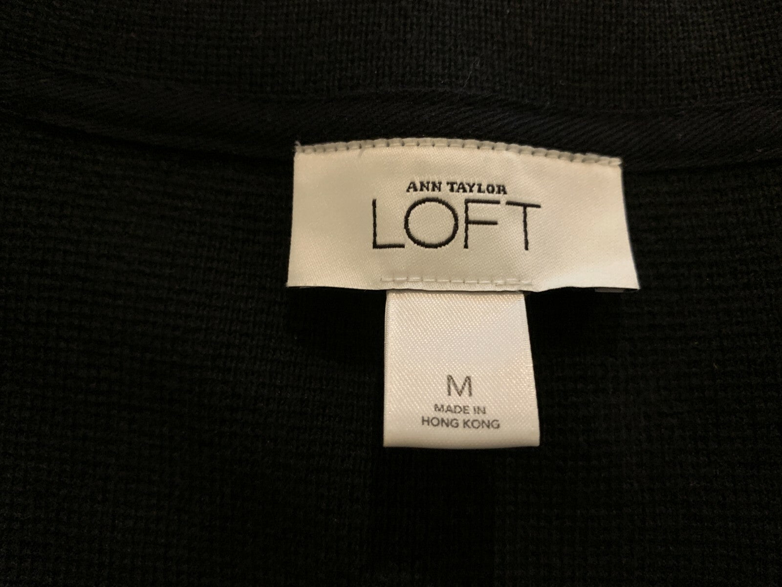 LOFT 100% Cotton Black Sweater, Size M1