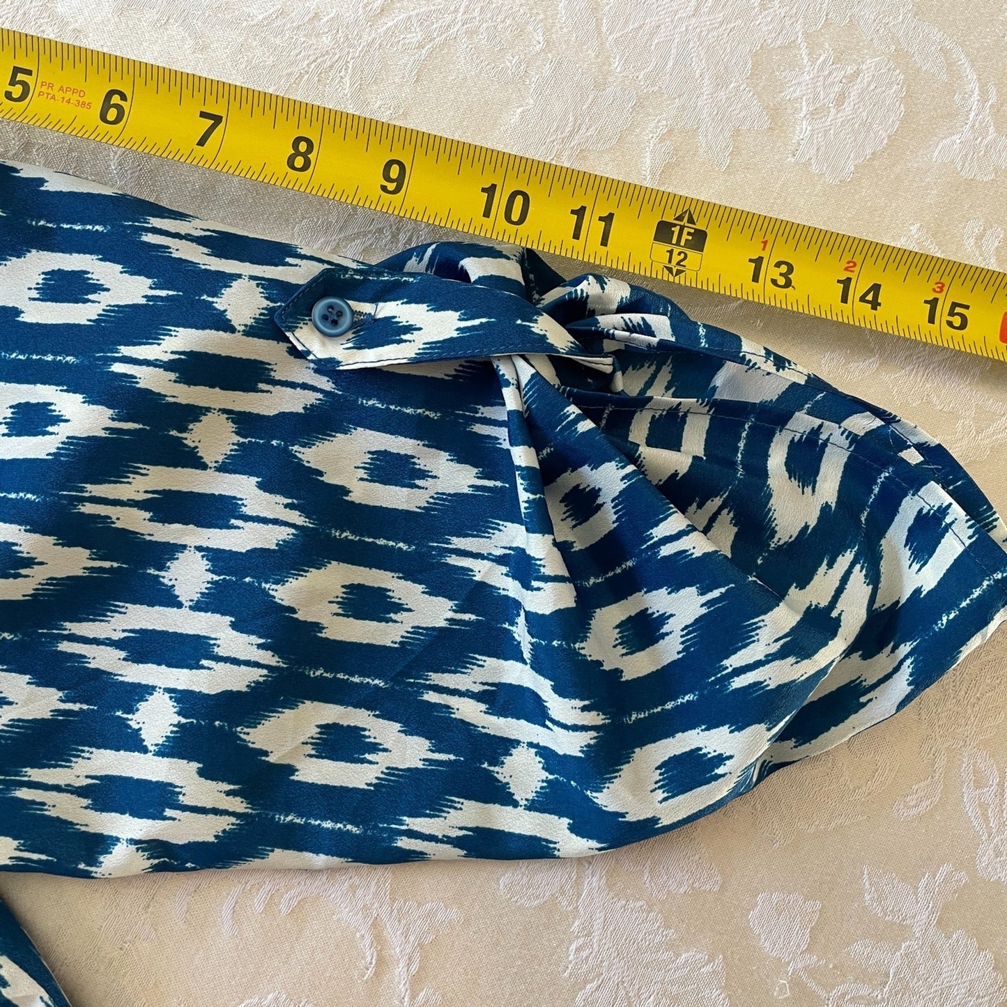 MAEVE Anthropologie Blue and White Aztec Shirt Dress, Size Small9