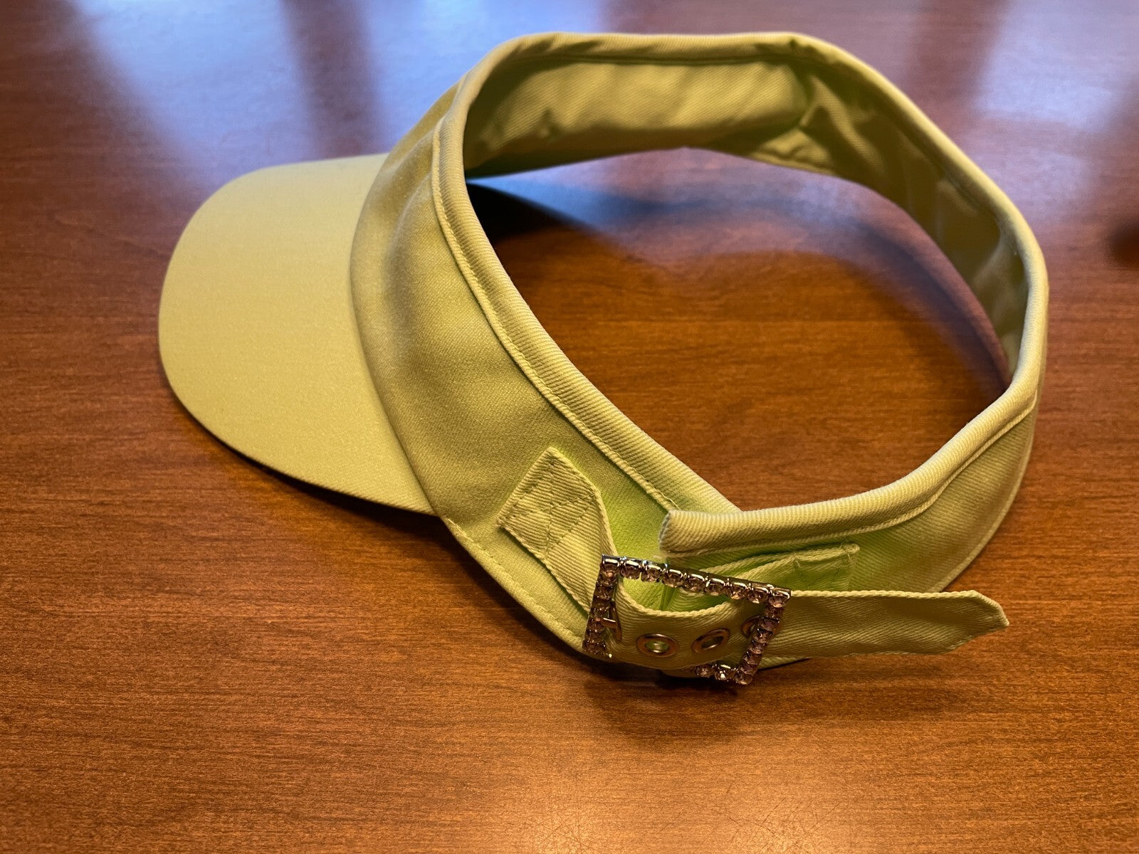 SUSAN GRAVER New Adorable Mint Green % Cotton Sun Visor with bling buckle4