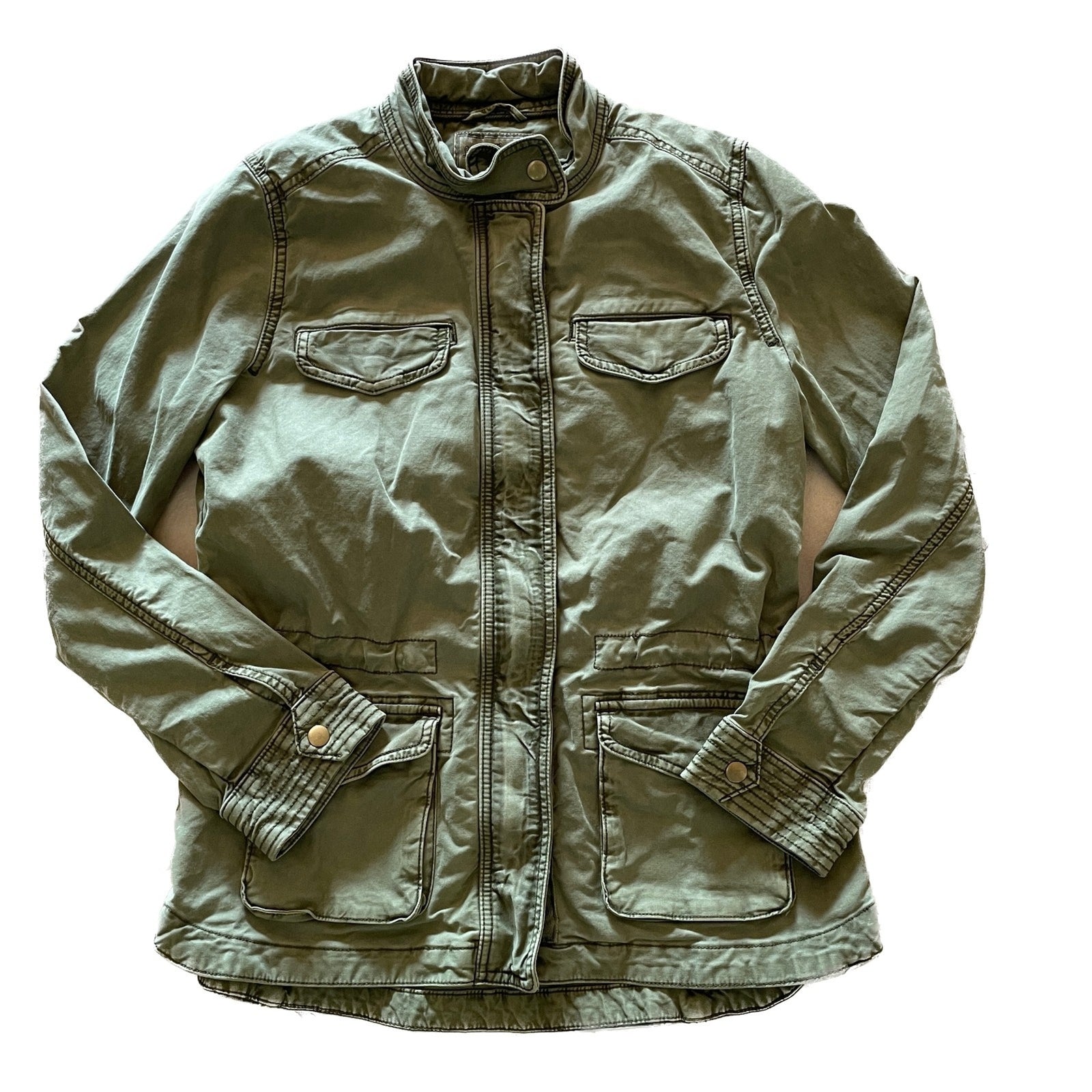 LUCKY BRAND Women's Olive Green Military Utility Jacket, Size S3