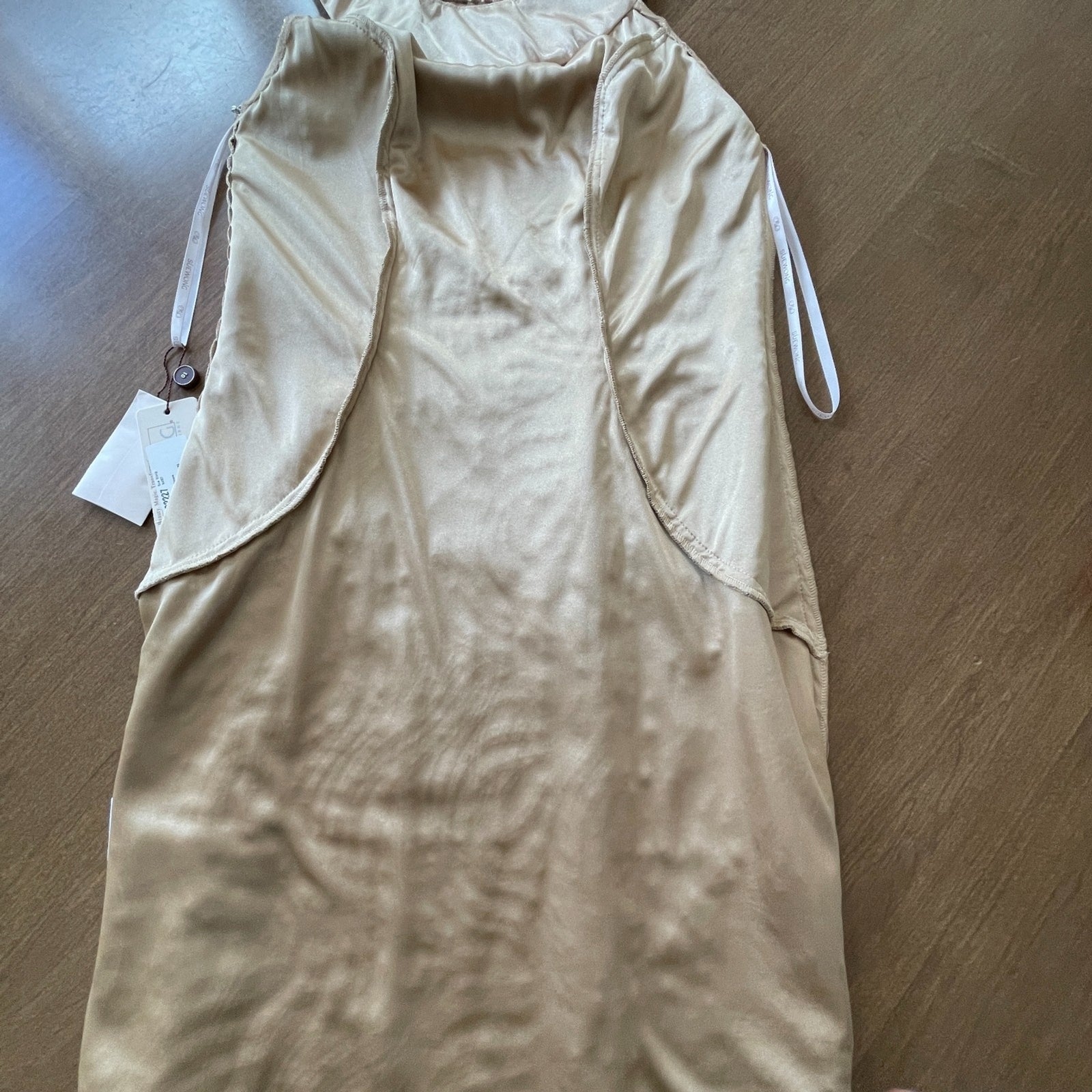 SUE WONG New Gold Sequin Beaded Swirl Dress, Size 27