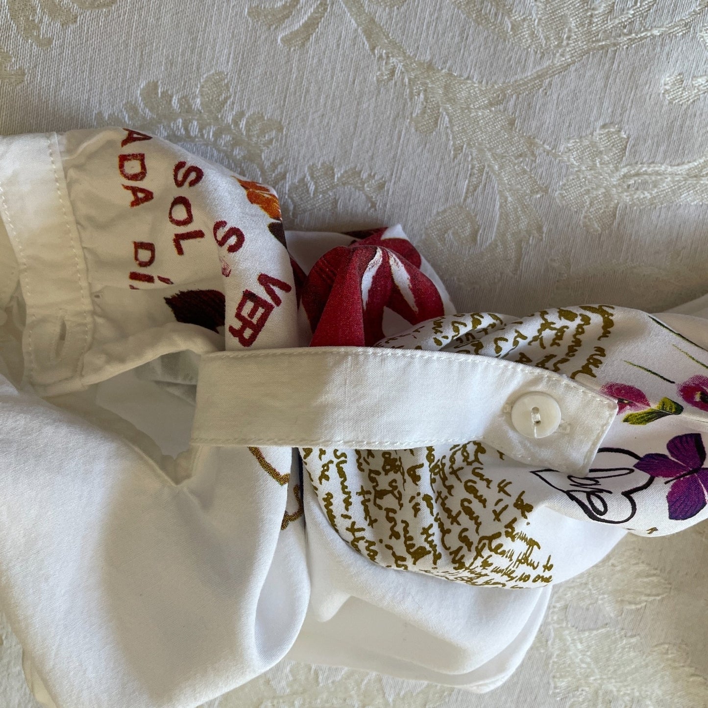 DESIGUAL New White Colorful Floral Top, Size Small12