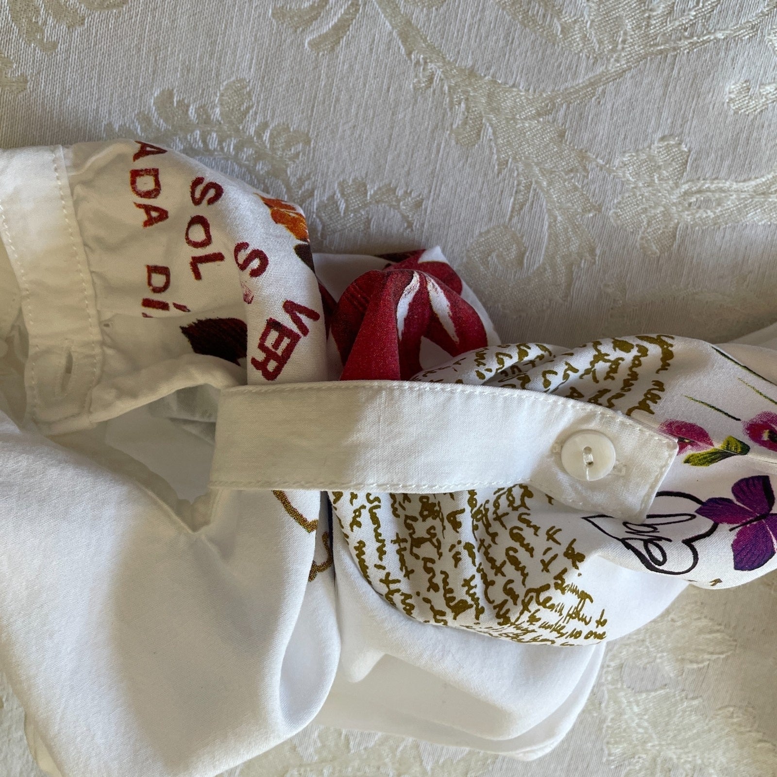 DESIGUAL New White Colorful Floral Top, Size Small12