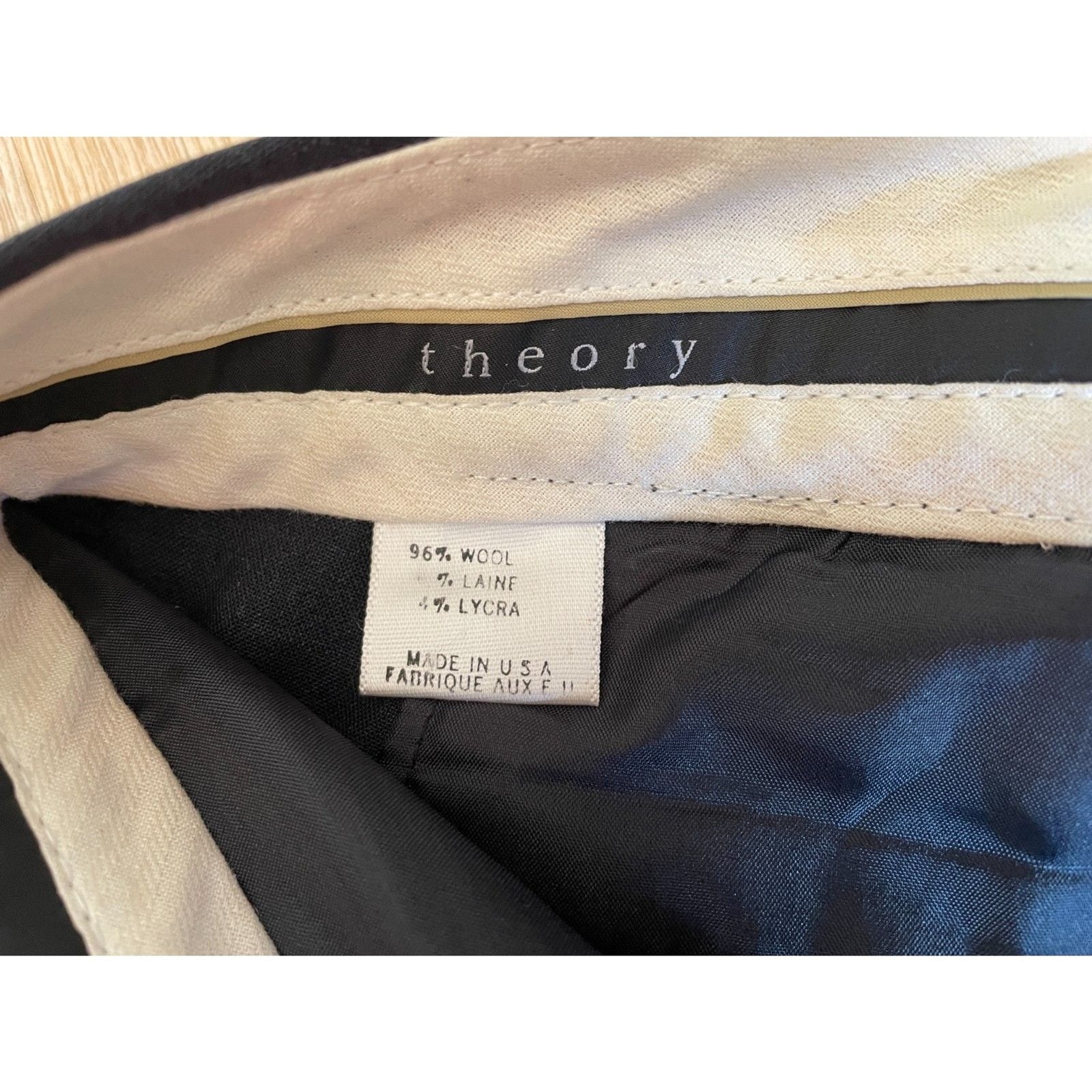 THEORY Black Wool Straight Leg Dress Pants6