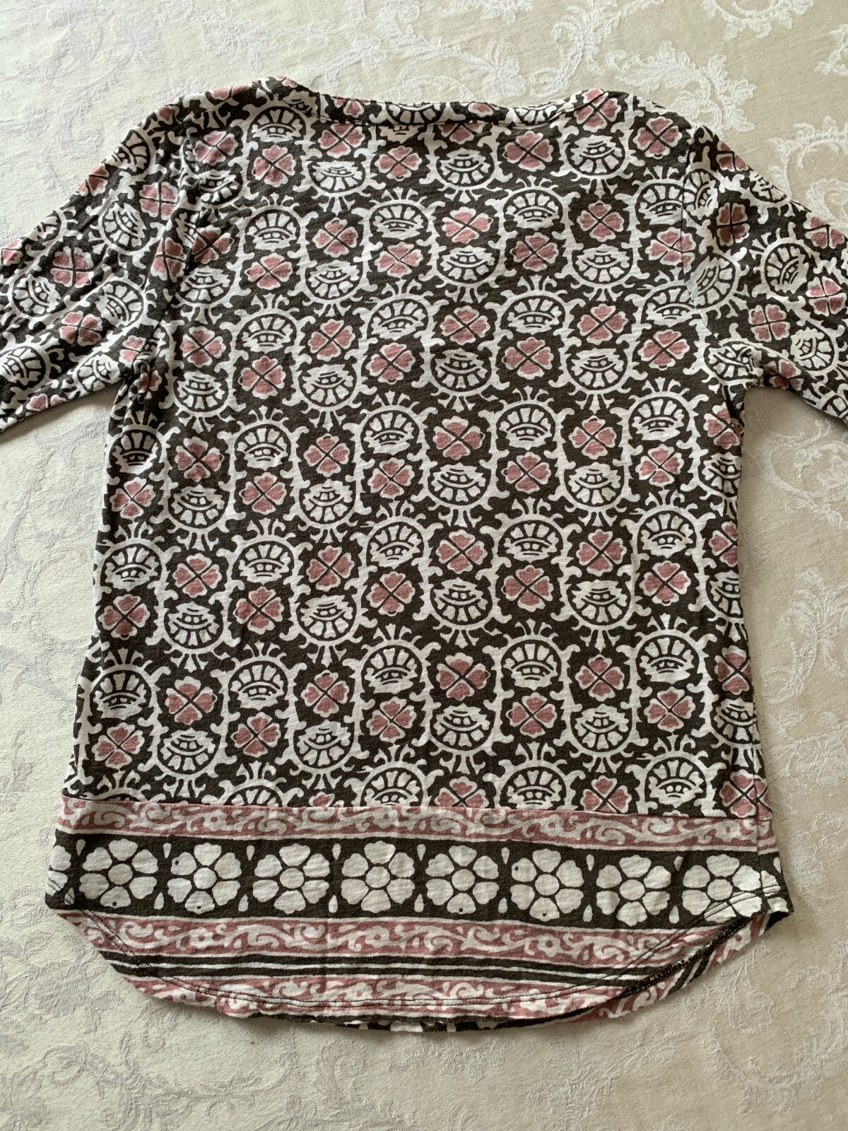 LUCKY BRAND Henley Boho Long Sleeve Print Jersey, Small3