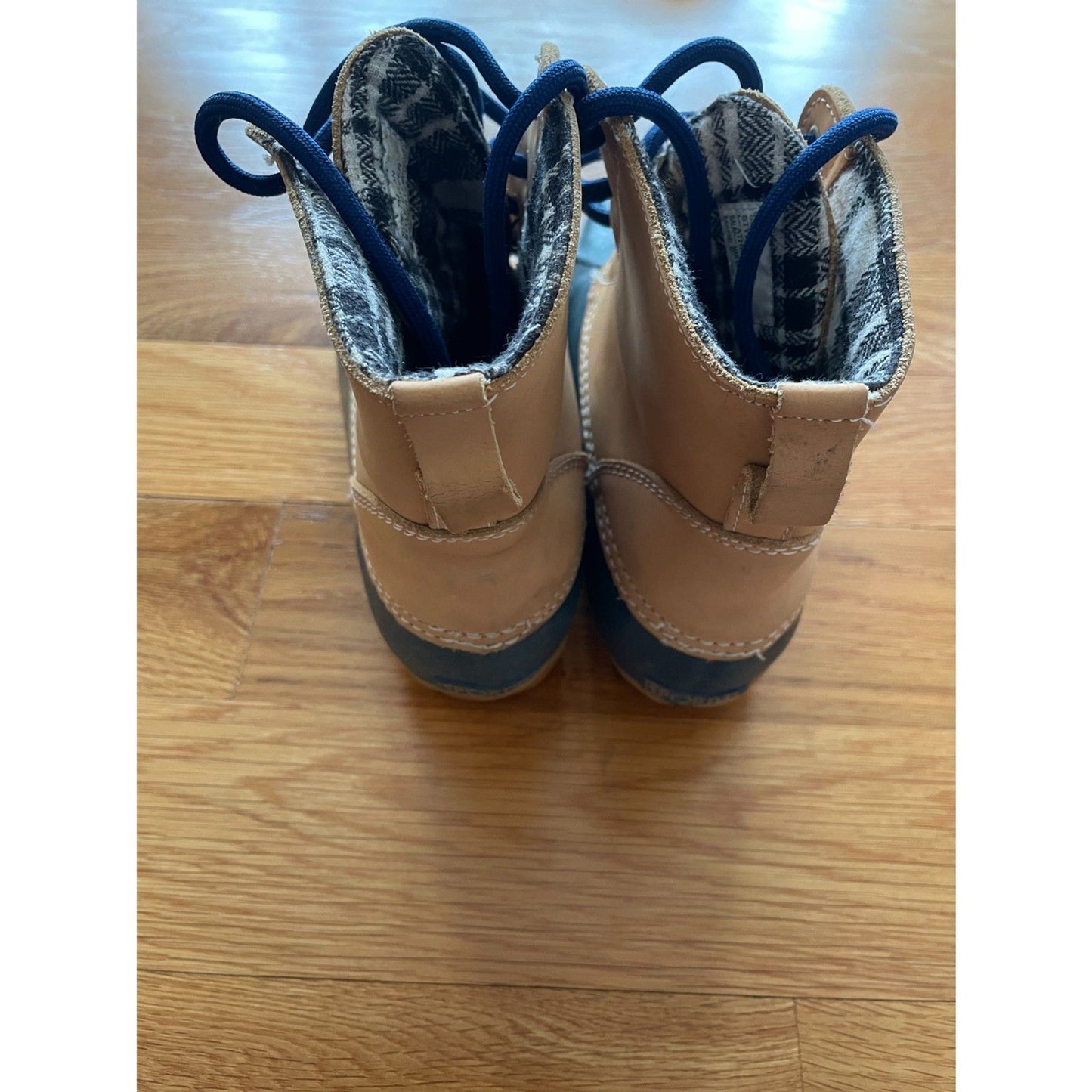 SPORTO Lace Up Blue & Tan Leather Boots, Size 71