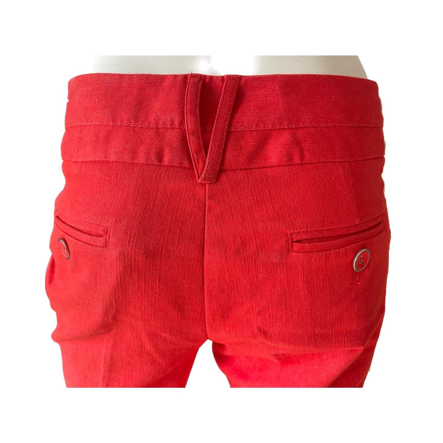 LARRY LEVINE Red Cropped Capri Chino Cotton Pants, Size 4 Petite9