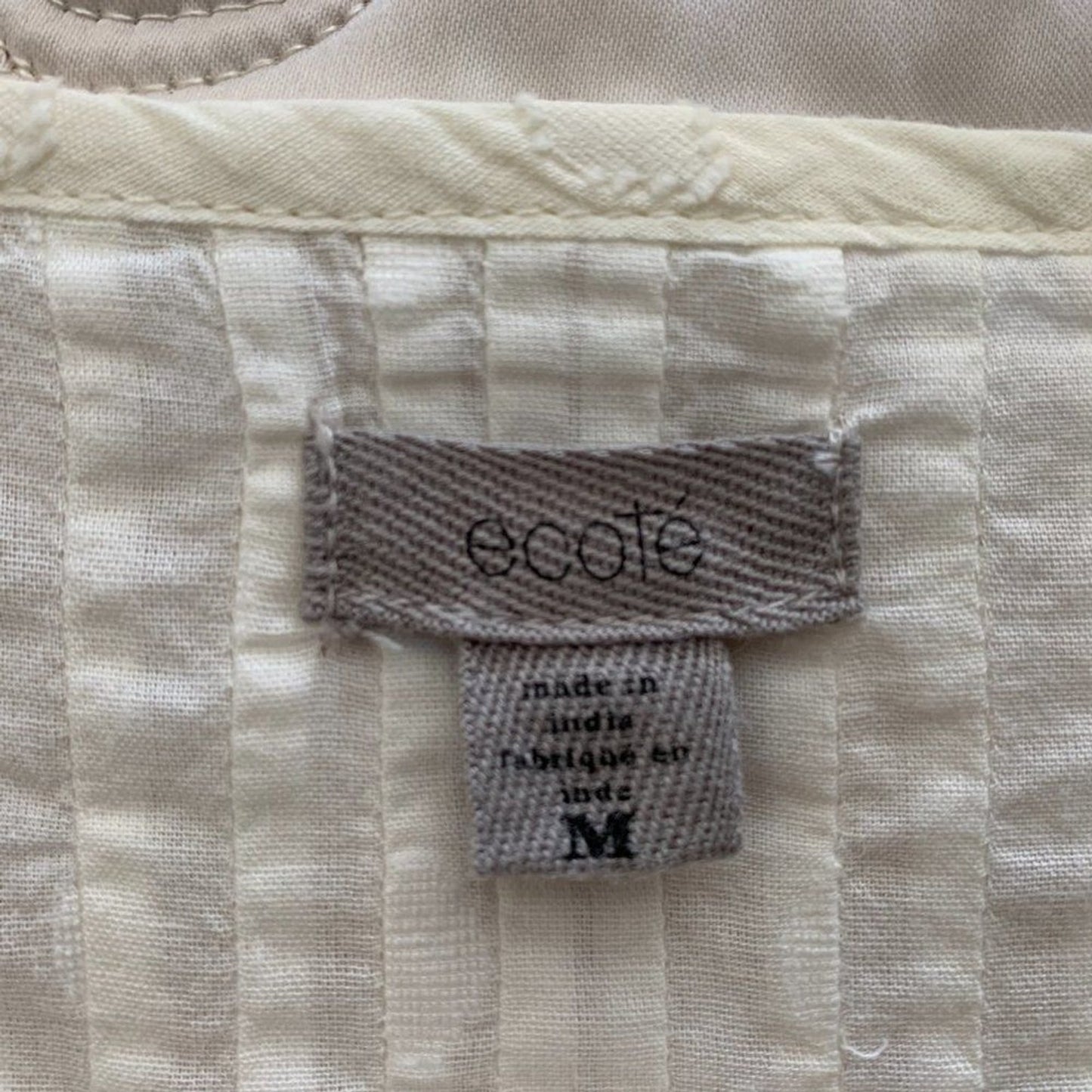 ECOTE 100% Cotton Peasant Cream Blouse3