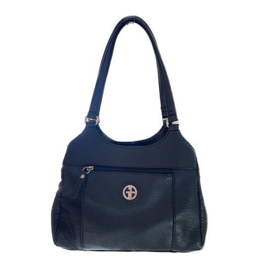 GIANI BERNINI Black Pebble Leather Tote Bag0