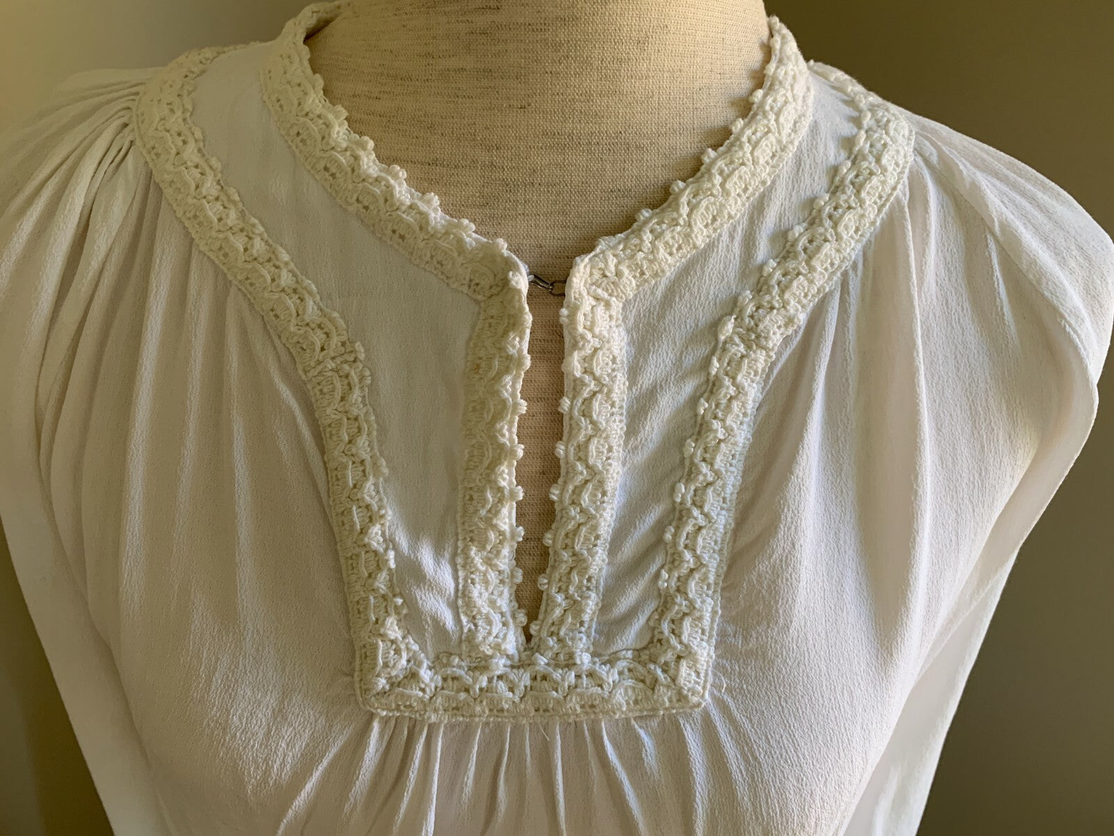 Pheasant Long Sleeve Cream Top Embroidered Trim1