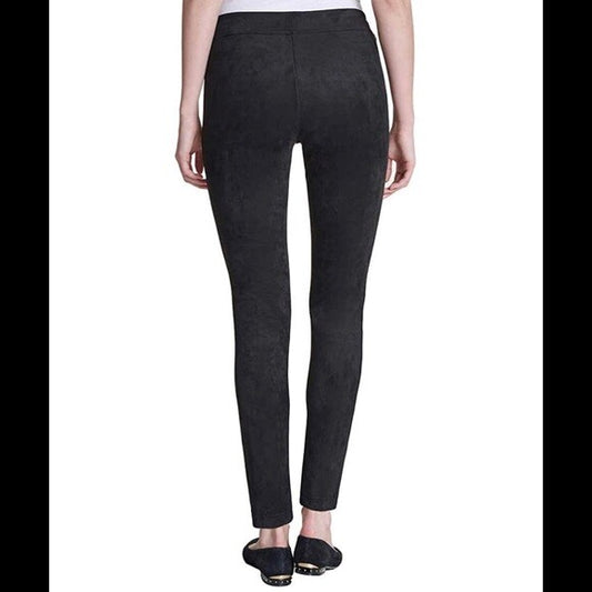ANDREW MARC Black Faux Suede Pants, Size XS0