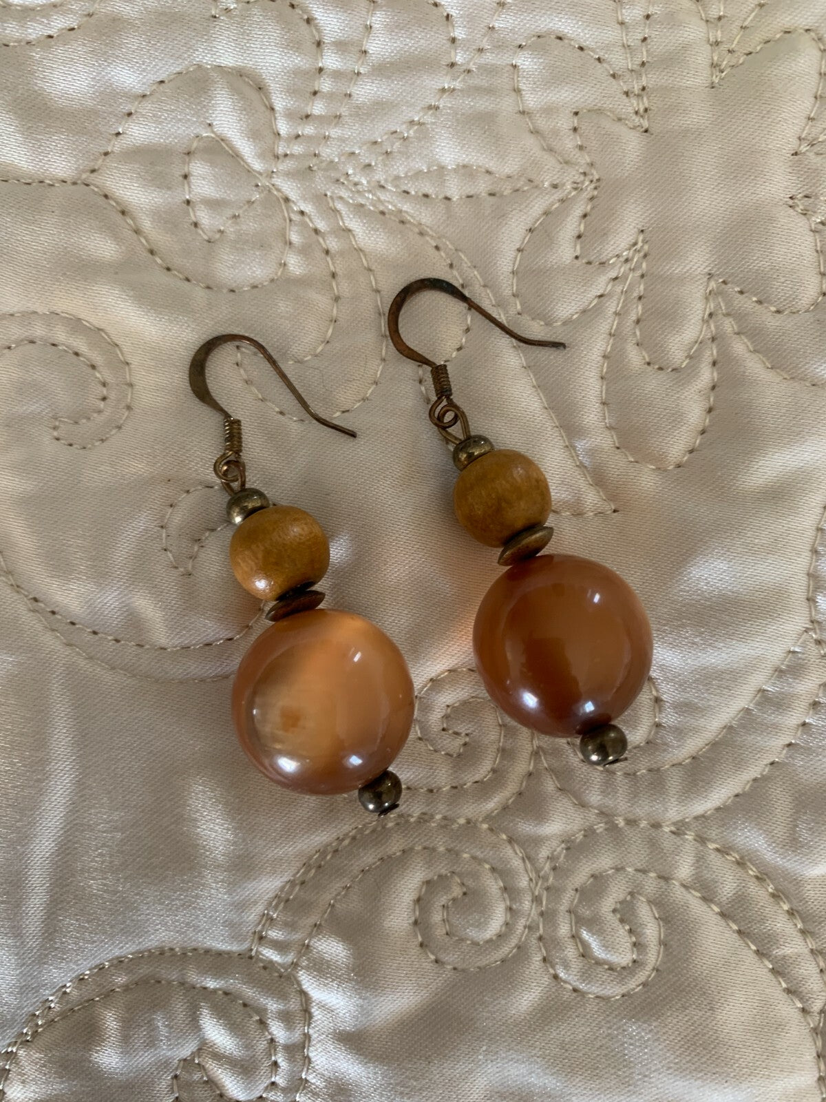 Vintage Brown Ball Earrings1