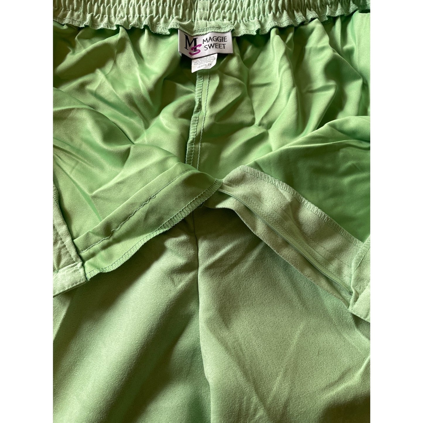 MAGGIE SWEET New Mint Green Velveteen Elastic Waist Pants, Size 3X Petite3