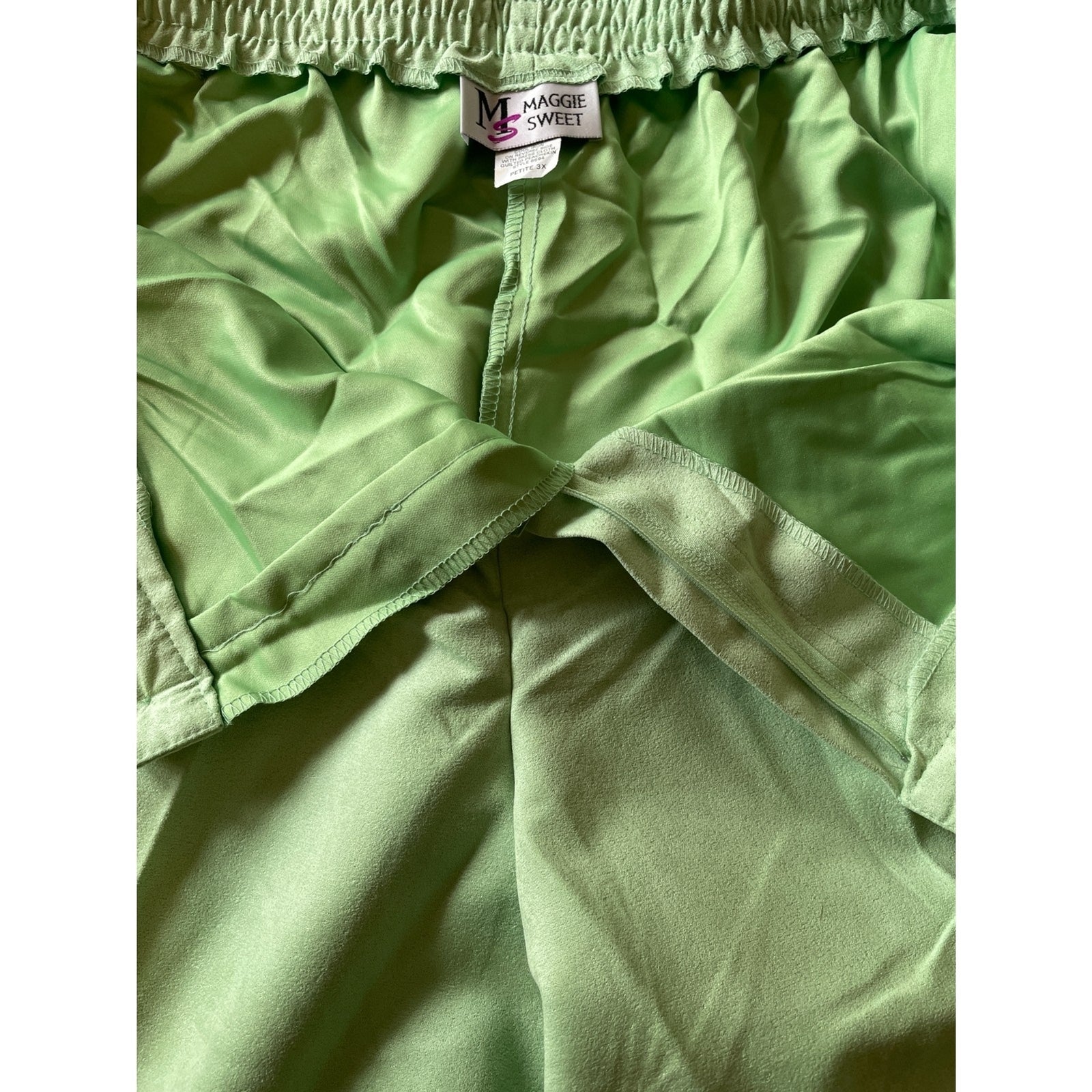MAGGIE SWEET New Mint Green Velveteen Elastic Waist Pants, Size 3X Petite3