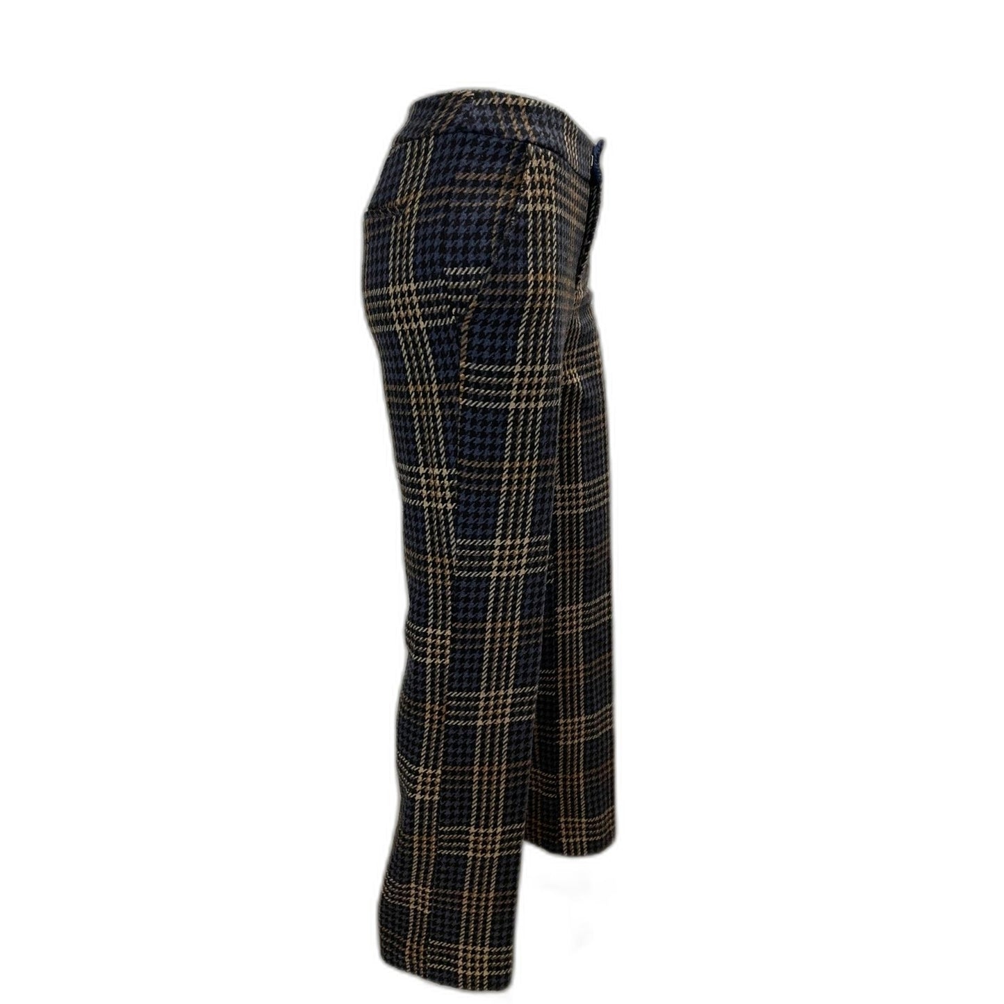BOSTON PROPER NWOT Navy Multi Plaid Trouser Pants, Size 23